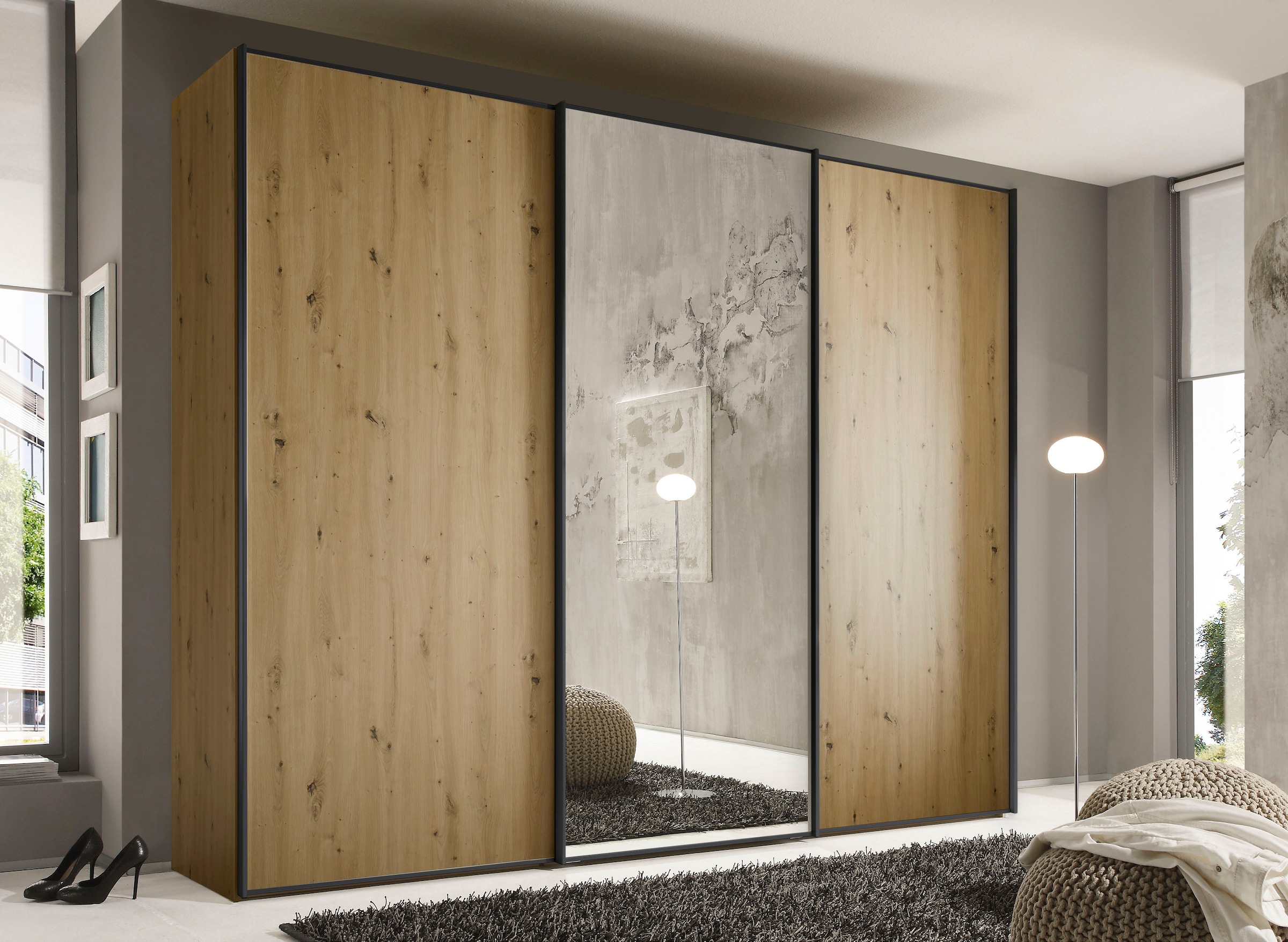 STAUD Schwebetürenschrank »Sinfonie Plus, edles Design in hochwertiger Qualität, Made in Germany« Mit Spiegeltür und vier verschiedenen Ausstattungsvarianten