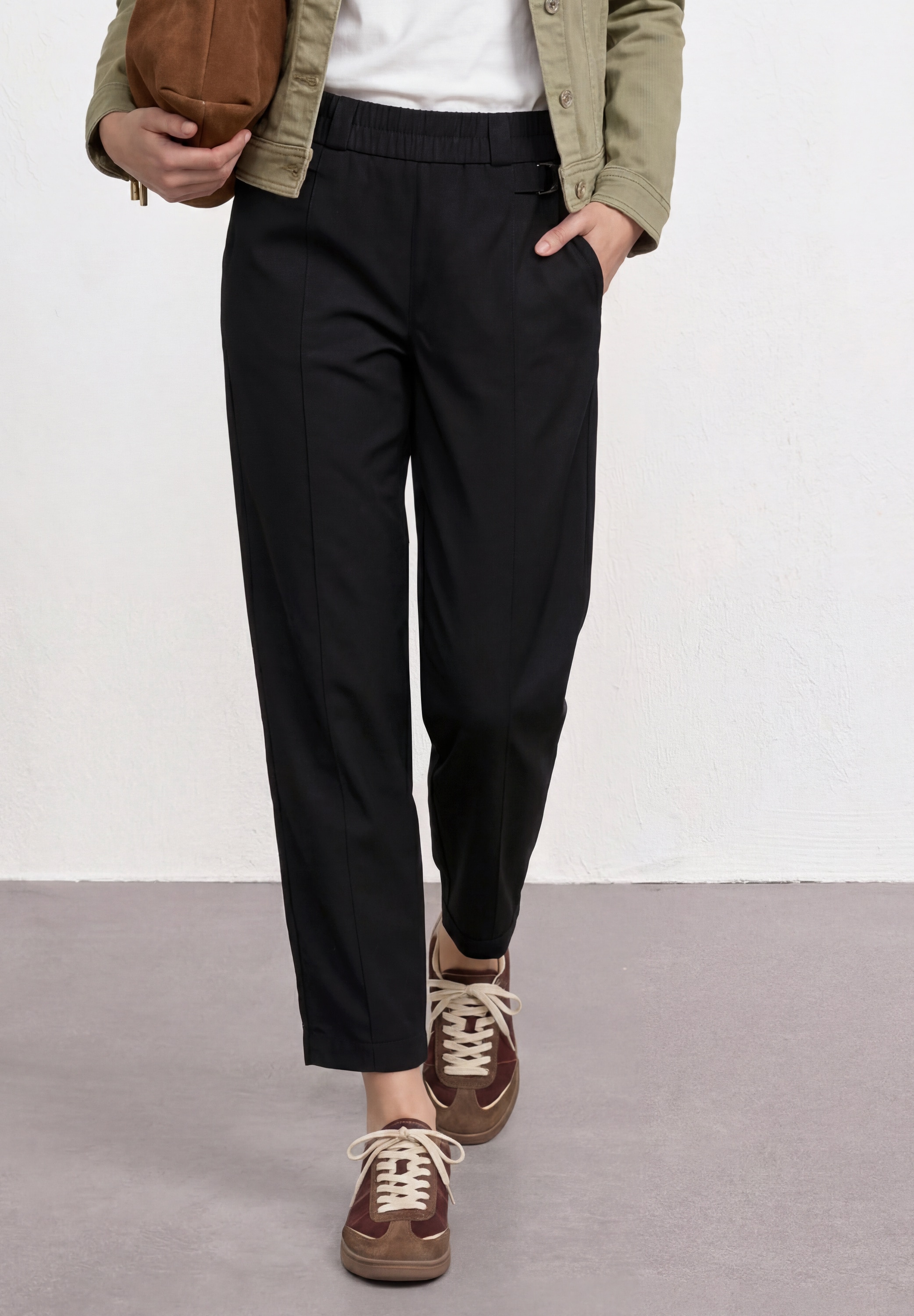 STREET ONE Stoffhose  Barrel Leg Hose mit Schnallendetail