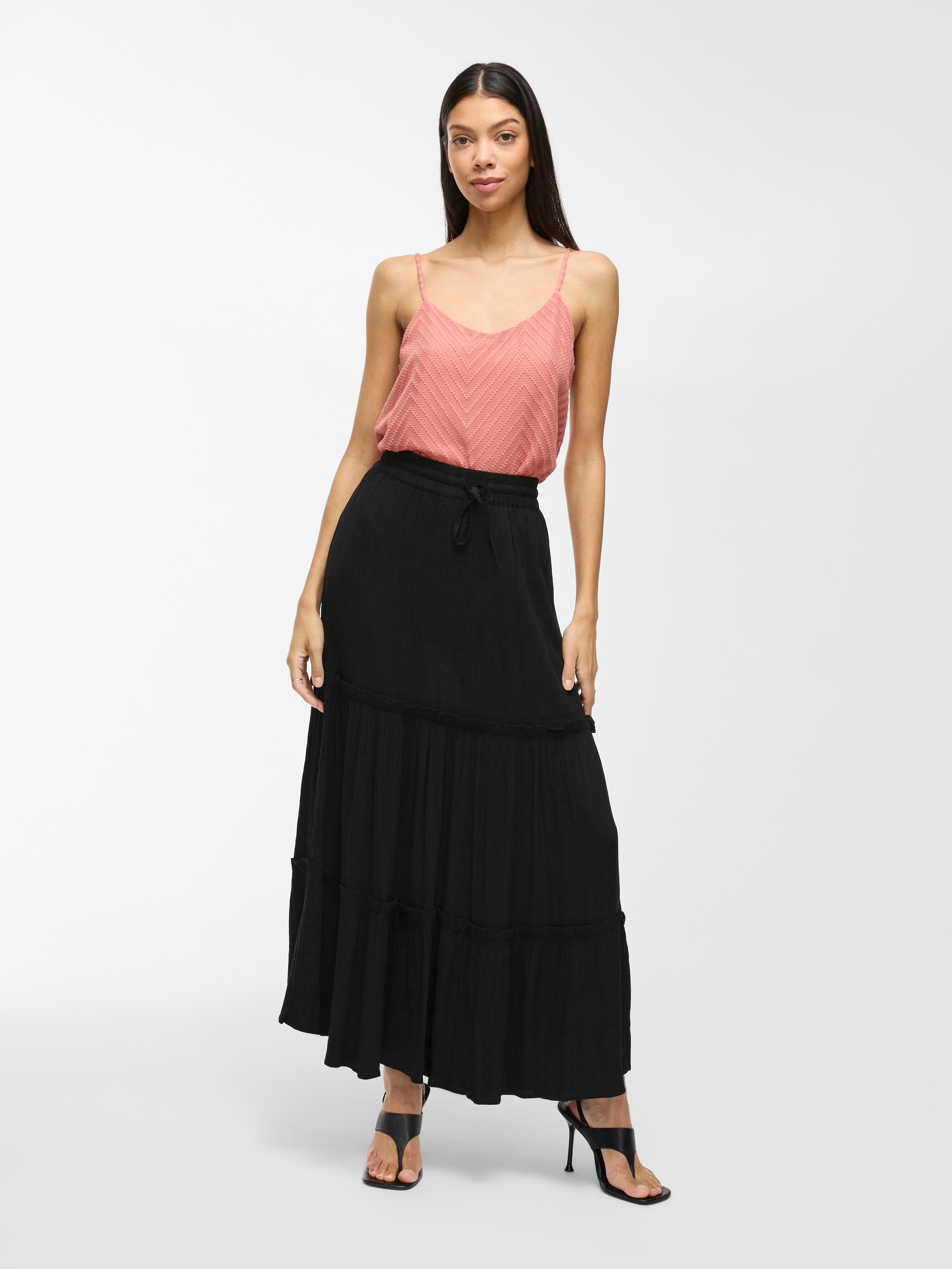 Vila Maxirock »VIMESA HW MAXI SKIRT - NOOS« mit Rüschen