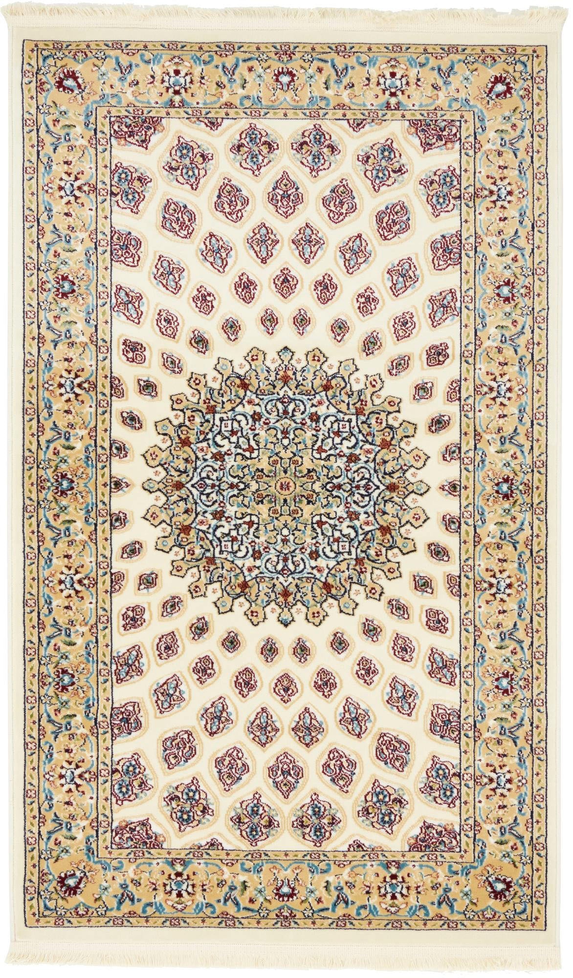 Teppich »Almas«, rechteckig, Kurzflor, gewebt, Orient-Optik, mit Fransen