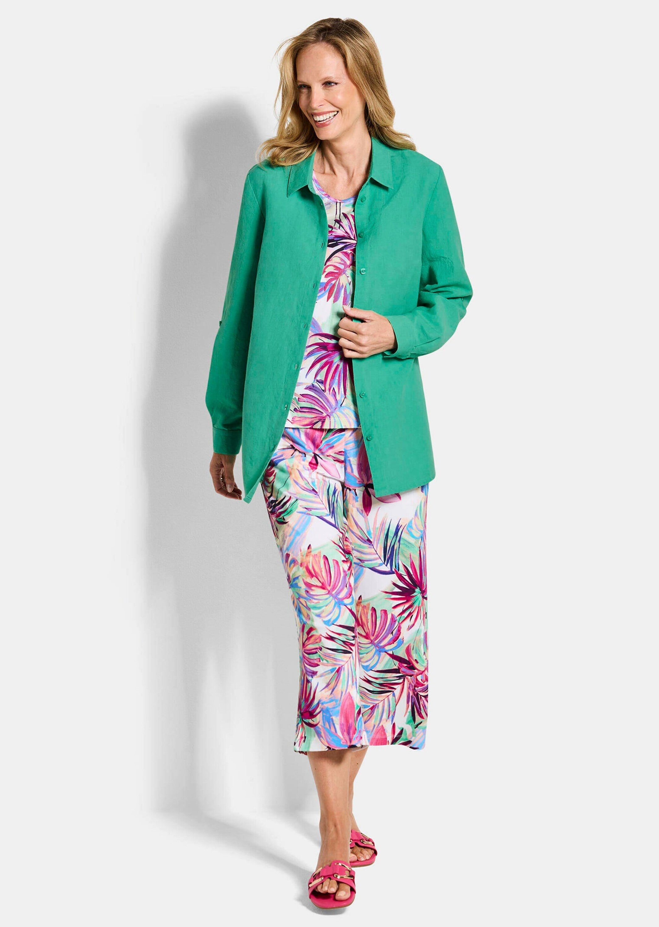 GOLDNER Hemdbluse »Sommerbluse mit Seitenschlitz« figurschmeichelnder Schnitt