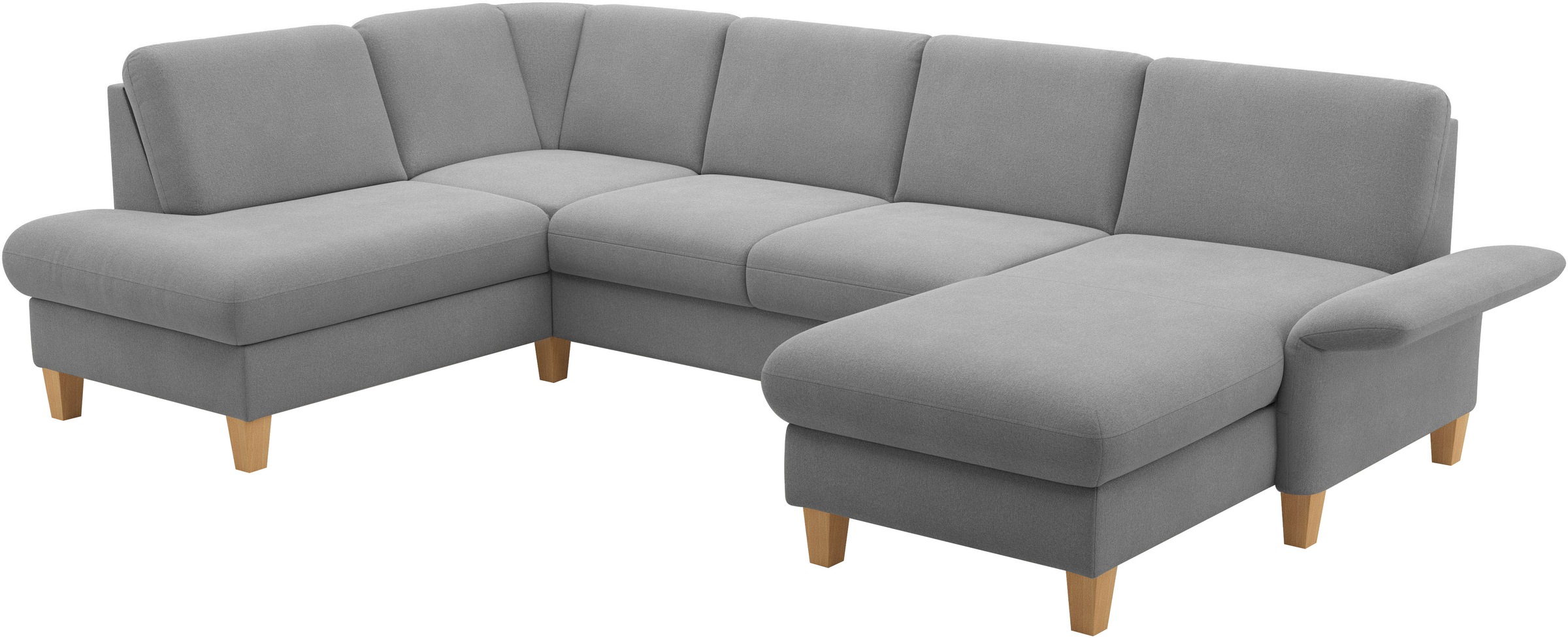 Home affaire Wohnlandschaft »Rochelle, U-Form«, optional mit Armteilverstellung, mit Bettfunktion & Bettkasten