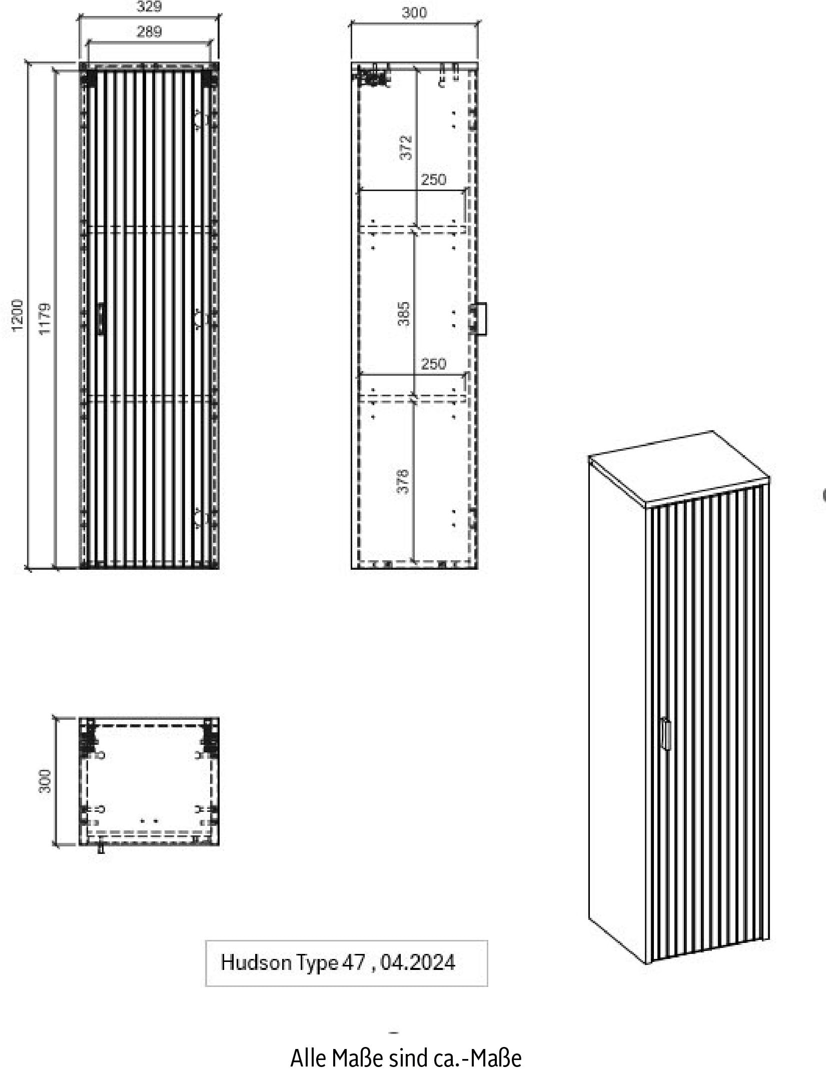 INOSIGN Hängeschrank »Hudson«, in moderner Trendfarbe, Griffe aus Metall (Schwarz), Höhe 120 cm