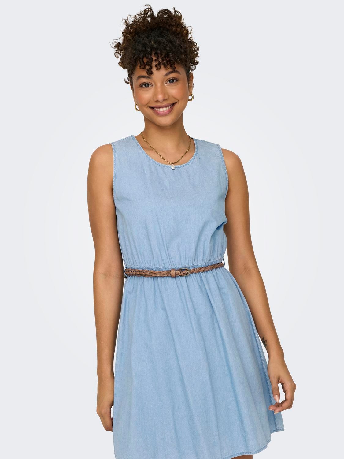 ONLY Jeanskleid »ONLBEA S/L BRAIDED BELT DRESS DNM FS«
