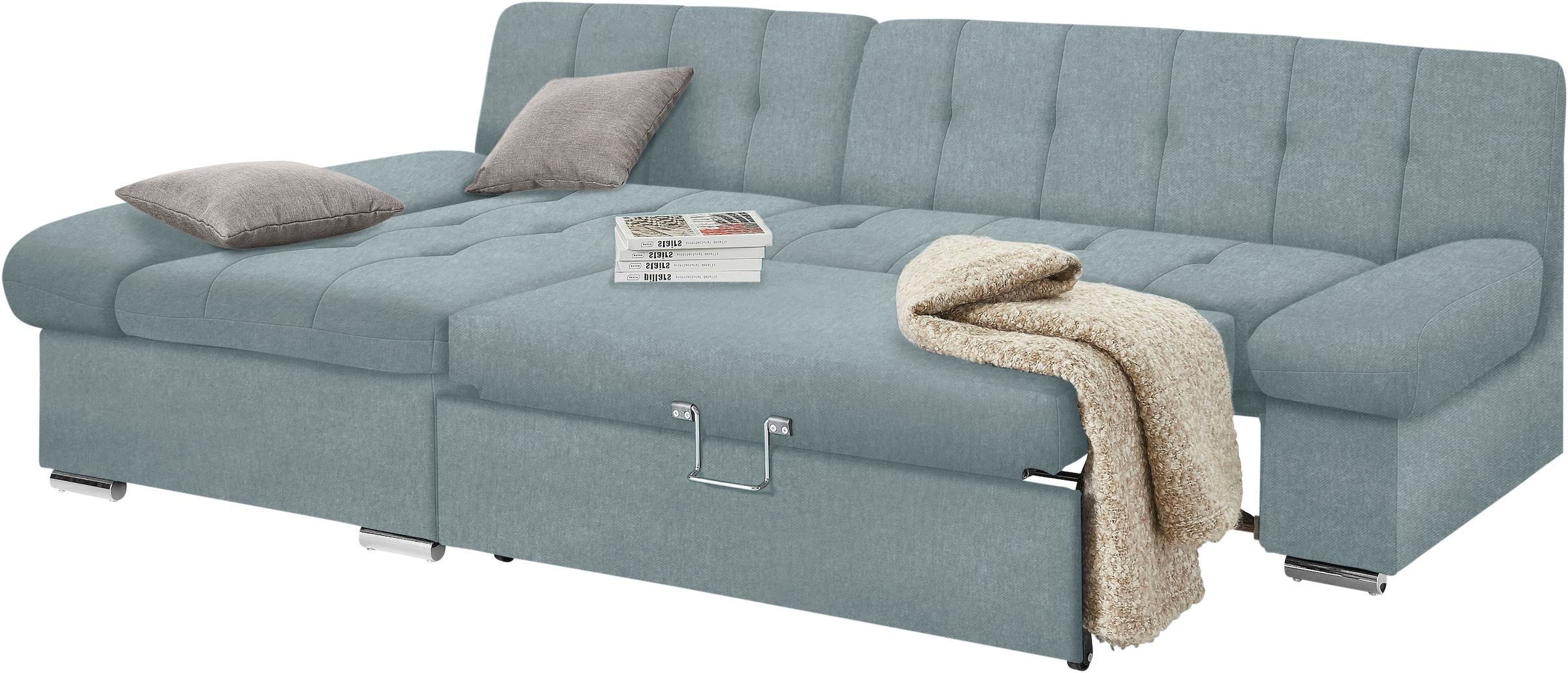 TRENDMANUFAKTUR Ecksofa »Reggae II, moderne Optik, Armteilverstellung, B/T 237/156cm, L-Form«, wahlweise mit Bettfunktion