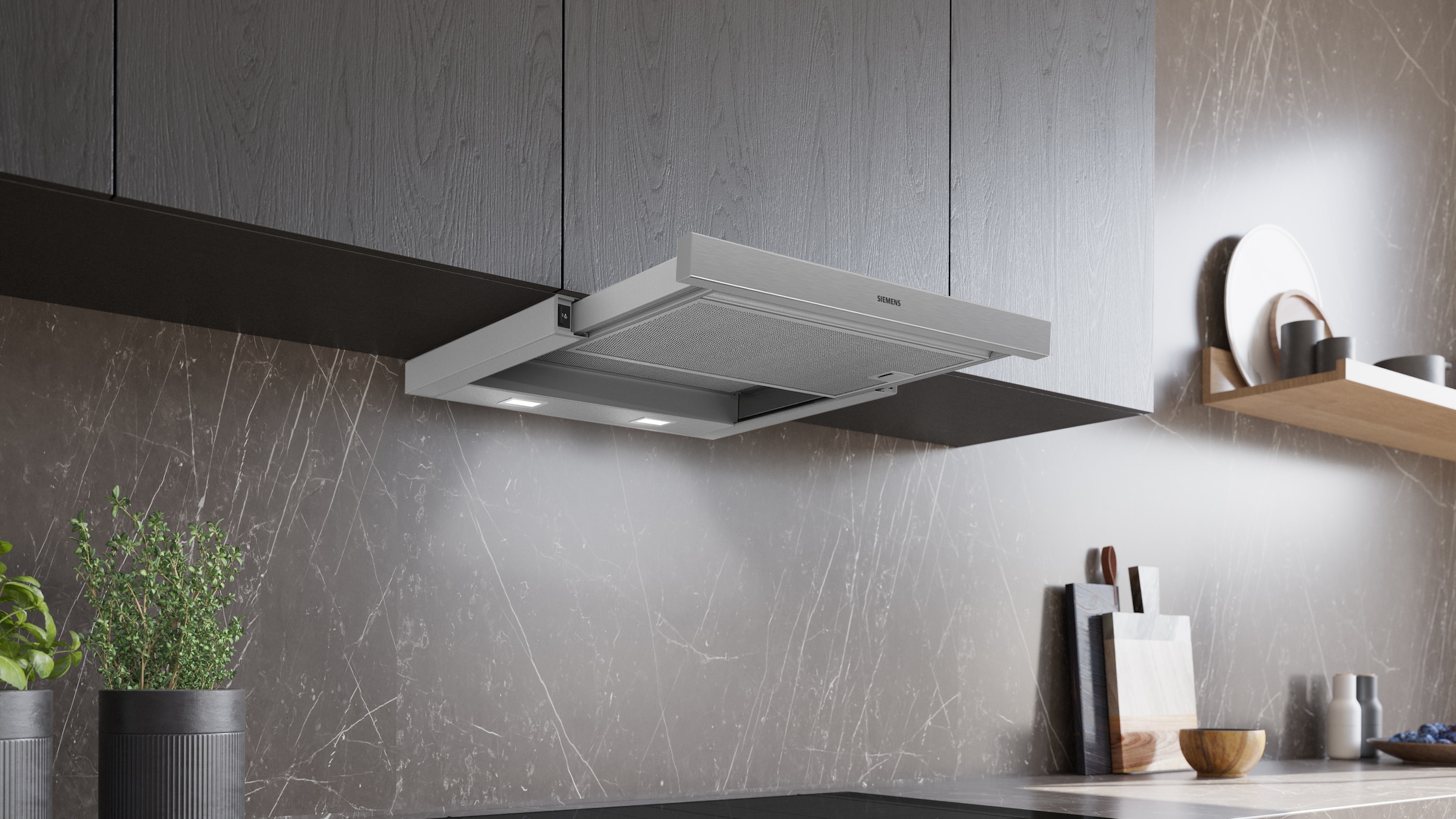SIEMENS Flachschirmhaube »LI64LB521« Serie iQ100 Langlebige Ersatzteile & helle, zuverlässige LED-Beleuchtung