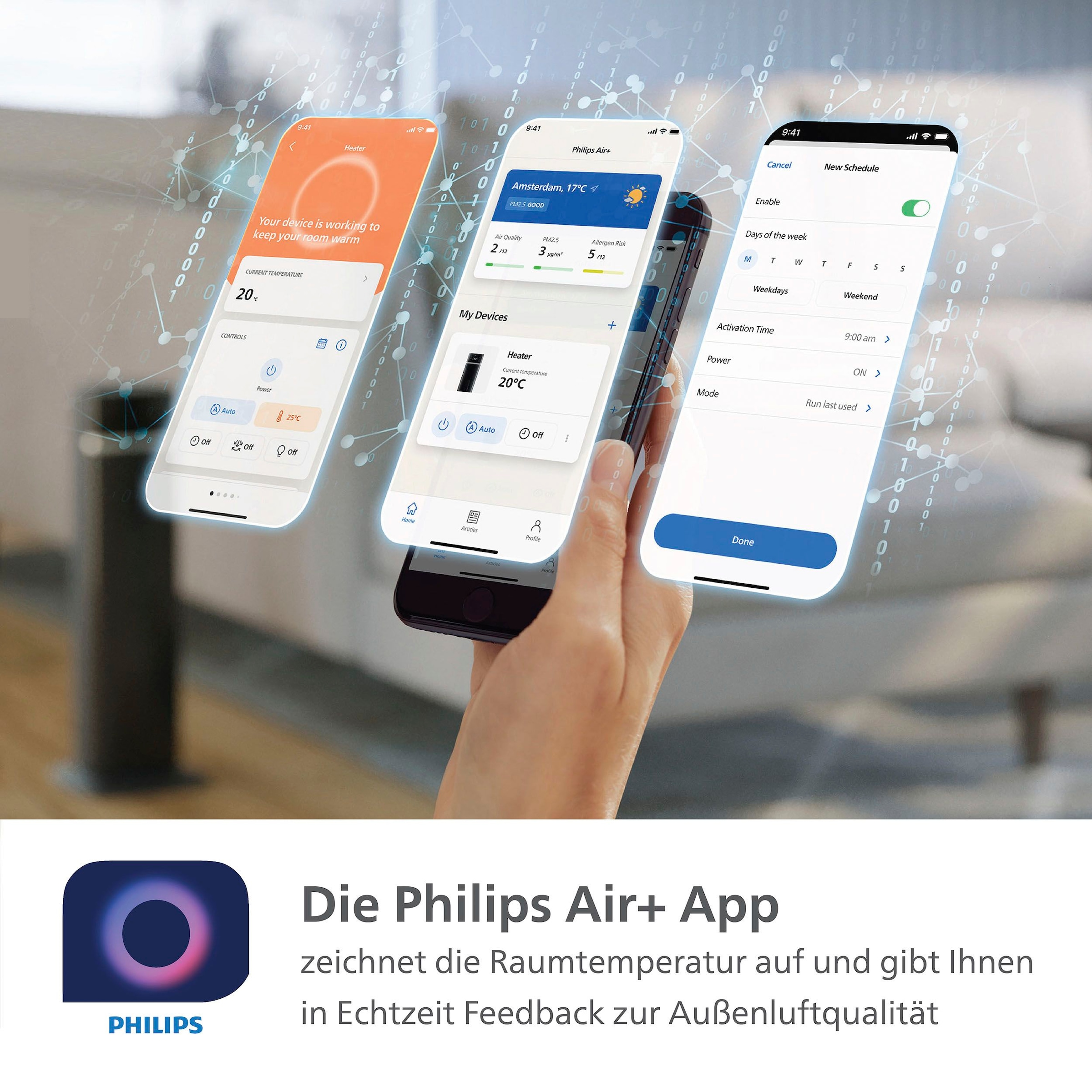 Philips Heizlüfter »aus Keramik, 5000 Series CX5120/11, spart bis zu 50 % Energie«, 2000 W, mit schnellem Aufheizen in nur 2 Sekunden, mit der Air+ App verbunden