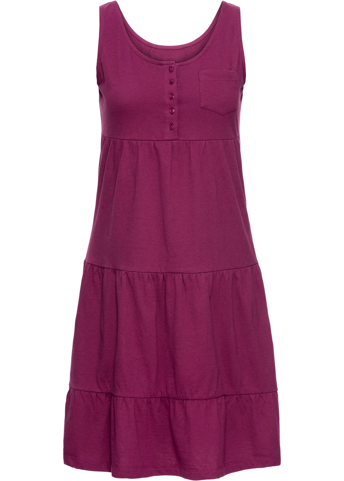 bonprix Jerseykleid »Baumwoll Jerseykleid, kurz« für entspannte Sommertage, aus Baumwolle, lockere A-Linie, knielang