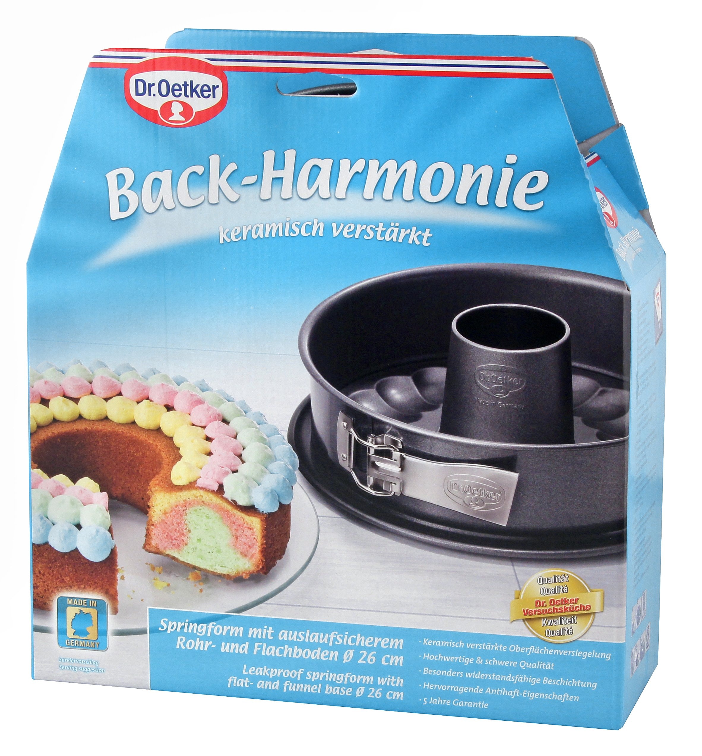 Dr. Oetker Küchenhelfer Springform »Back-Harmonie, mit Flach- und Rohrboden, perfekt für Kuchen und Torten«
