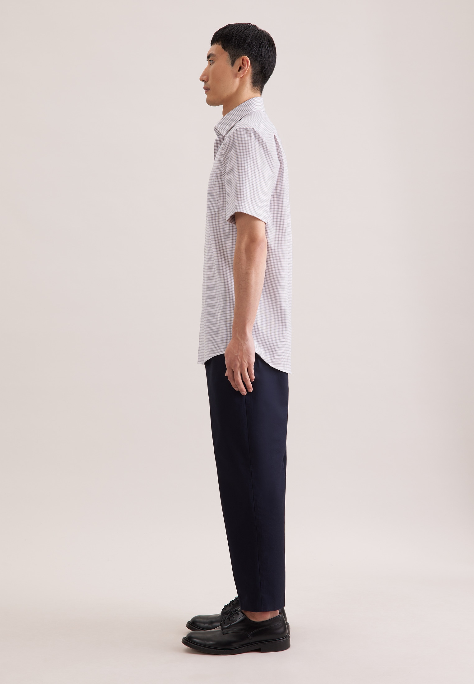 seidensticker Businesshemd »Schwarze Rose« Comfort 1/2 Covered-Button-Down-Kragen Karo