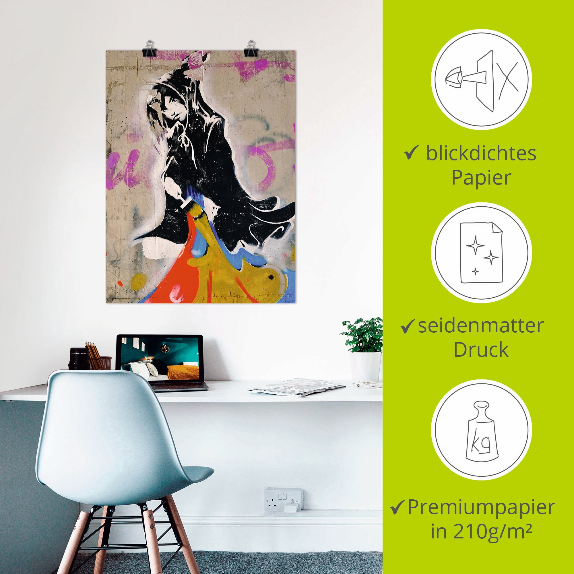 Artland Poster »Graffiti II«, klassische Fantasie, (1 St.), als Alubild, Leinwandbild, Wandaufkleber oder Poster in versch. Größen