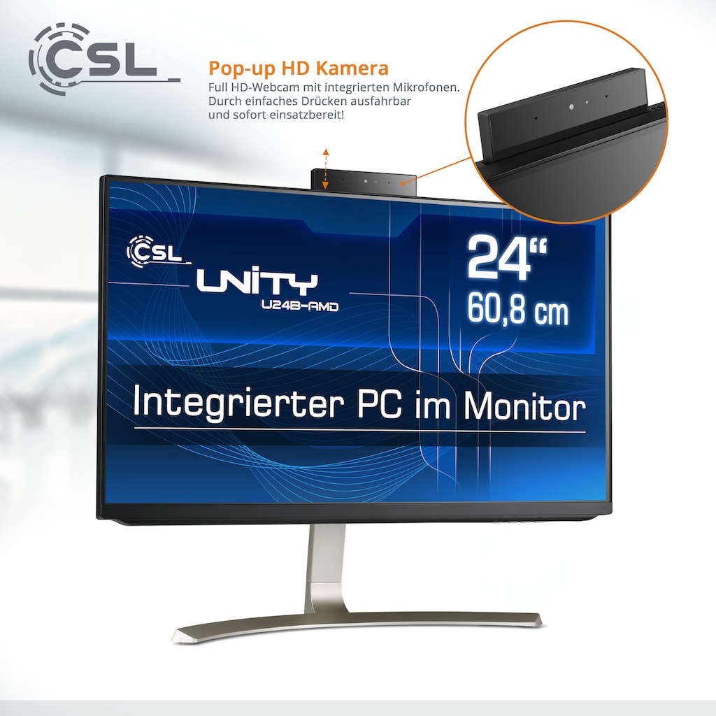 CSL All-in-One PC »Unity U24B-AMD / 4300GE / 1000 GB / 16 GB RAM / Win 11«