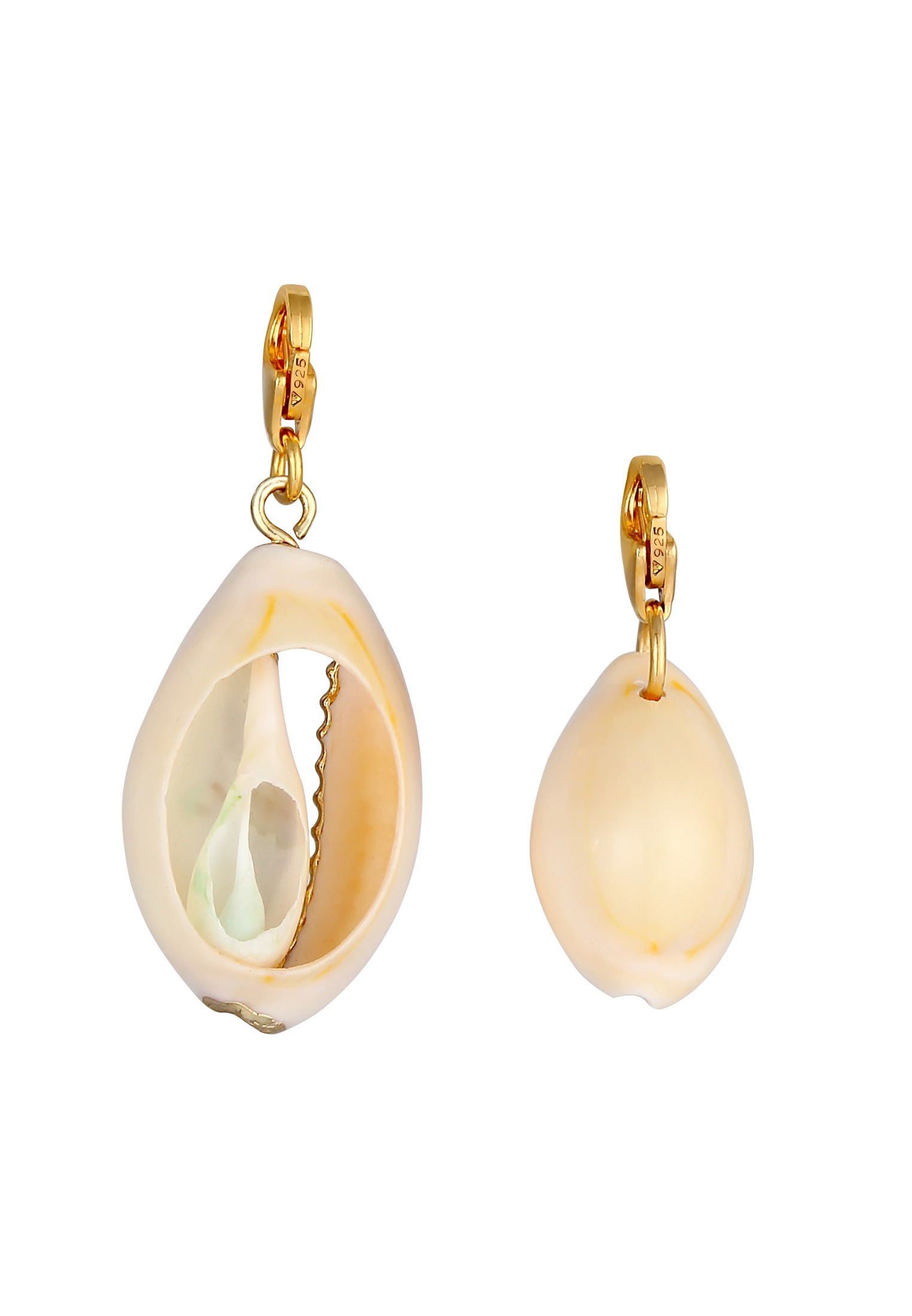 Nenalina Charm-Einhänger »Charm Charm Kauri Cowrie Muschel (2 tlg) 925 Sterling«