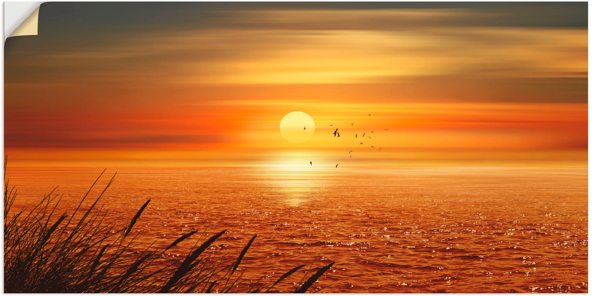 Artland Wandbild »Sonnenuntergang über dem Meer«, Sonnenaufgang & -untergang, (1 St.), als Leinwandbild, Poster, Wandaufkleber in verschied. Größen