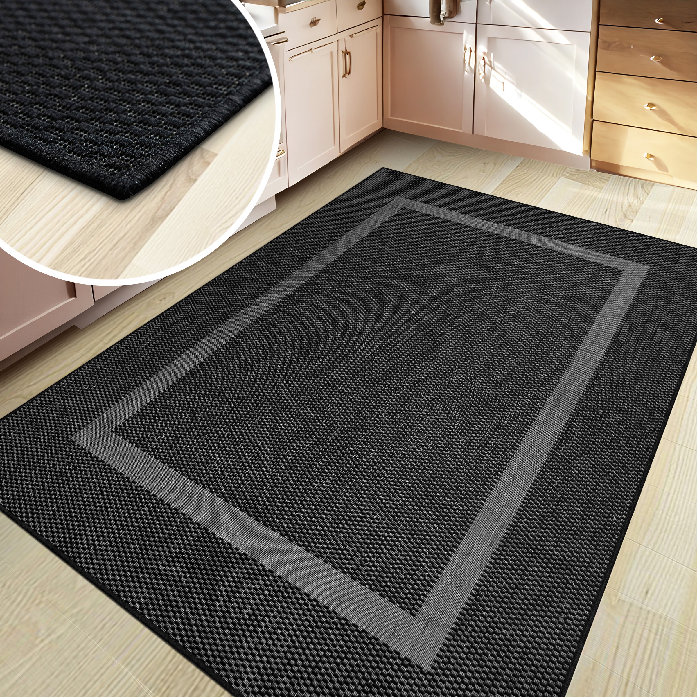 my home Teppich »Venedig Bordüre auch als Läufer erhältlich«, rechteckig, 3 mm Höhe, In- und Outdoor geeignet, Sisal-Optik, Wetterfest & UV-beständig
