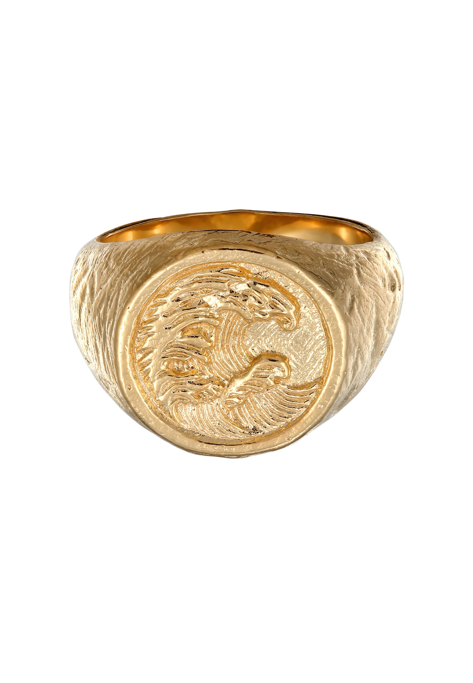 HAZE & GLORY Siegelring »Ring Siegelring Tide Wellen Motiv 925 Silber«