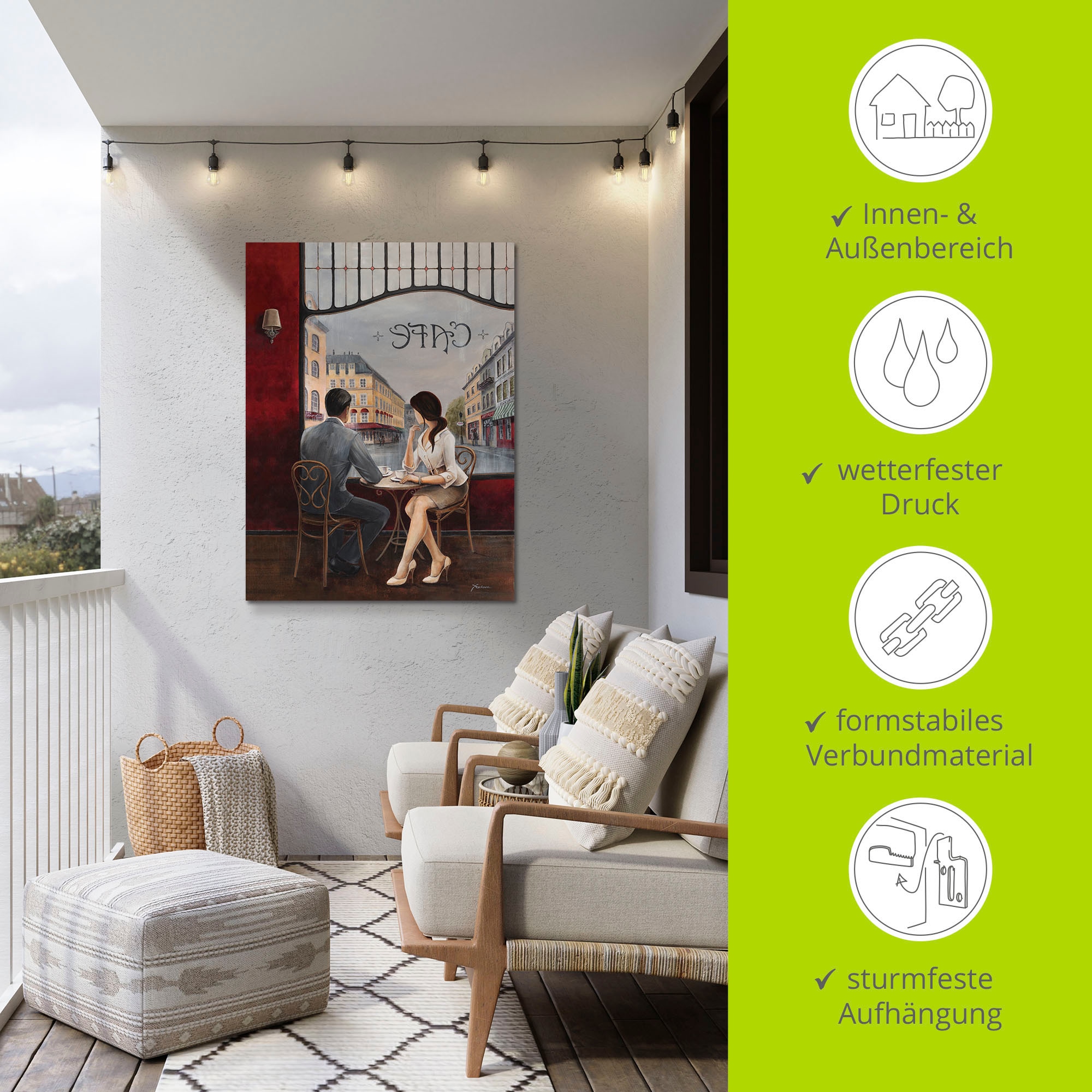 Artland Wandbild »Café«, Restaurant & Cafés, (1 St.), als Alubild, Outdoorbild, Leinwandbild, Poster, Wandaufkleber