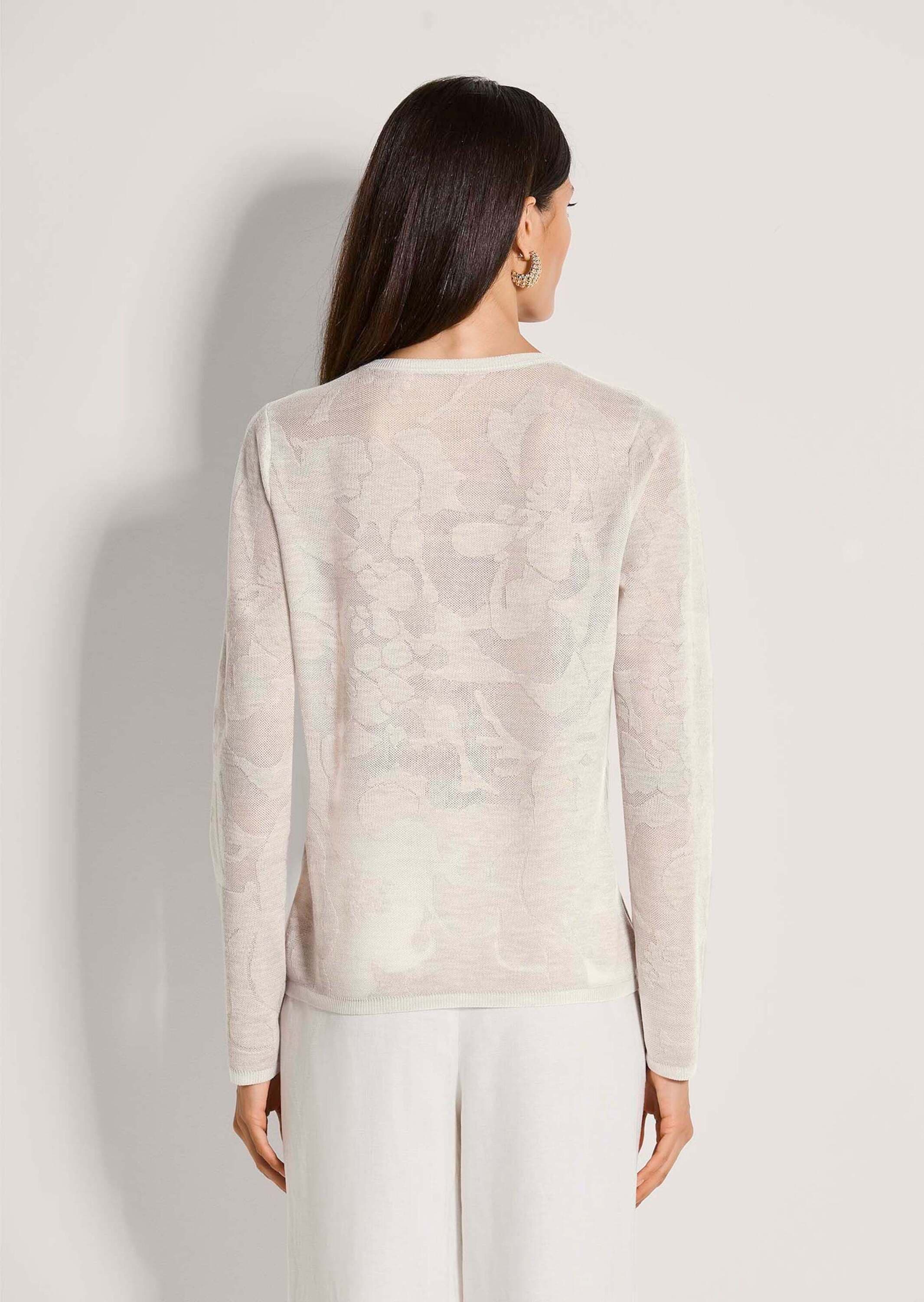 MADELEINE Strickjacke »Strickjacke Elegante Sommerjacke mit Rundhals, Feinstrick« Toniges Blumendesign