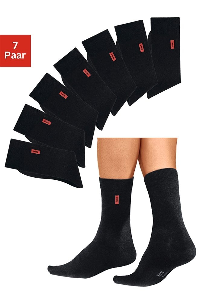 H.I.S Herren Basicsocken Packung in schwarz, Größe 43-46