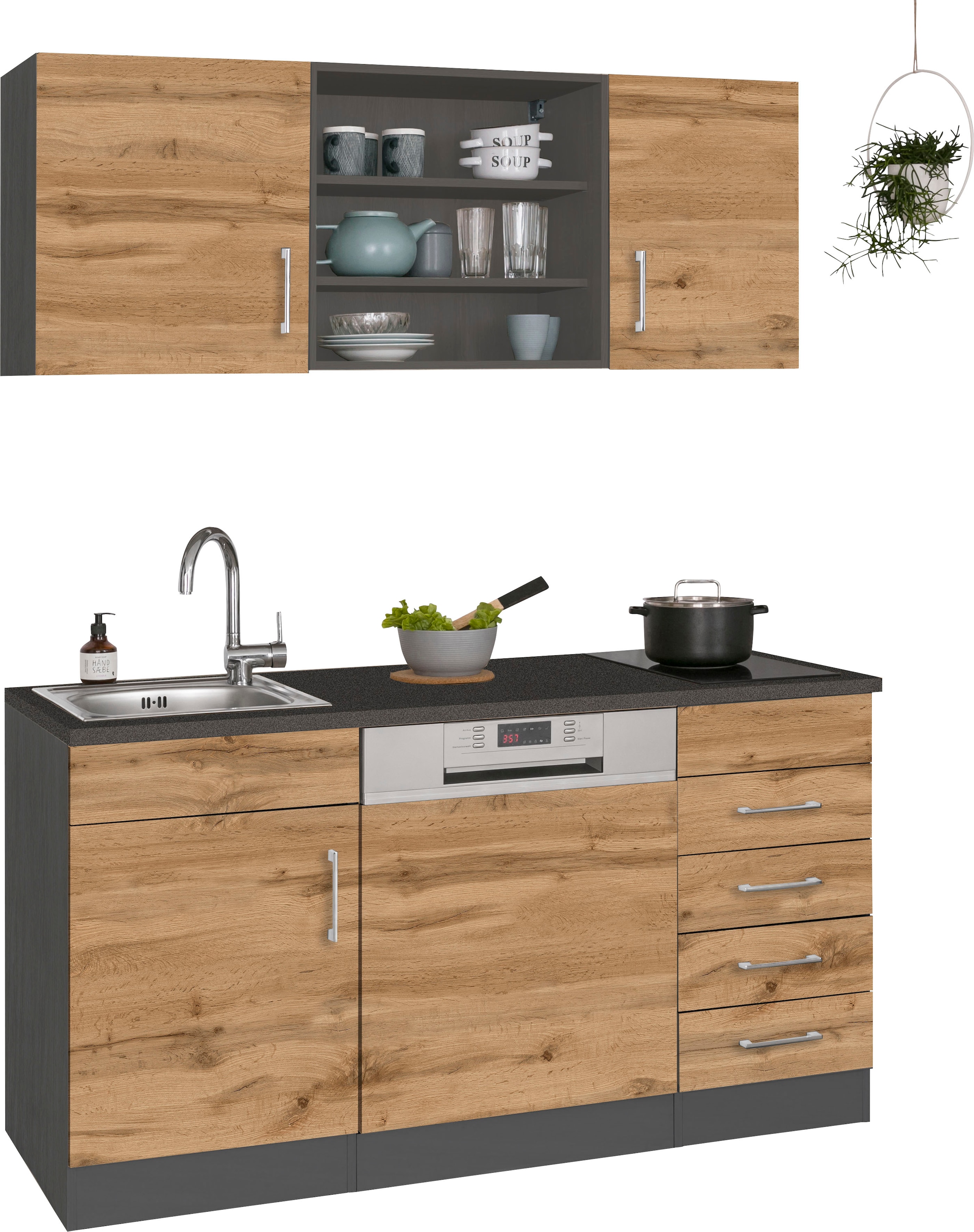 KOCHSTATION Pantryküche »KS-Mali«, Breite 150 cm, mit E-Geräten