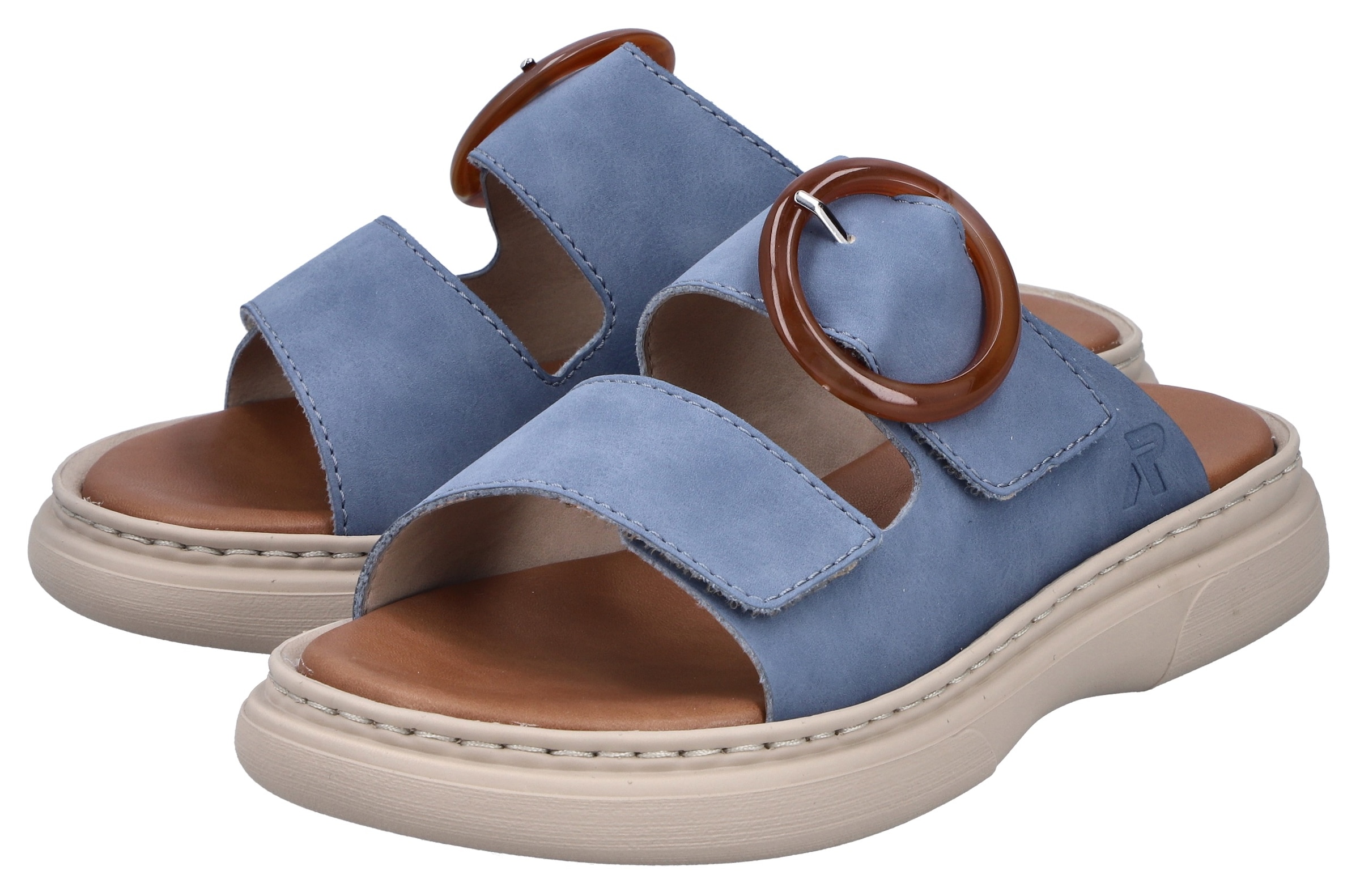Rieker Pantolette  Sommerschuh, Hausschuh, Strandschuh mit Klettriemchen