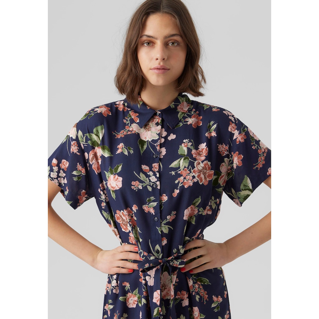 Vero Moda Hemdblusenkleid »VMBUMPY SS CALF SHIRT DRESS NOOS«