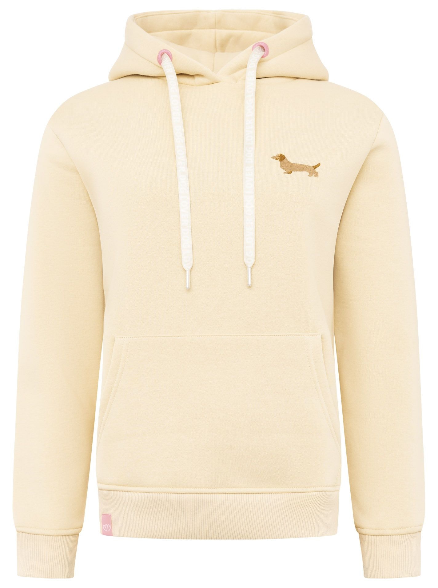 Zwillingsherz Hoodie »"Kleiner Dackel"«, mit gesticktem Dackel, bedruckten Bändern und Tasche