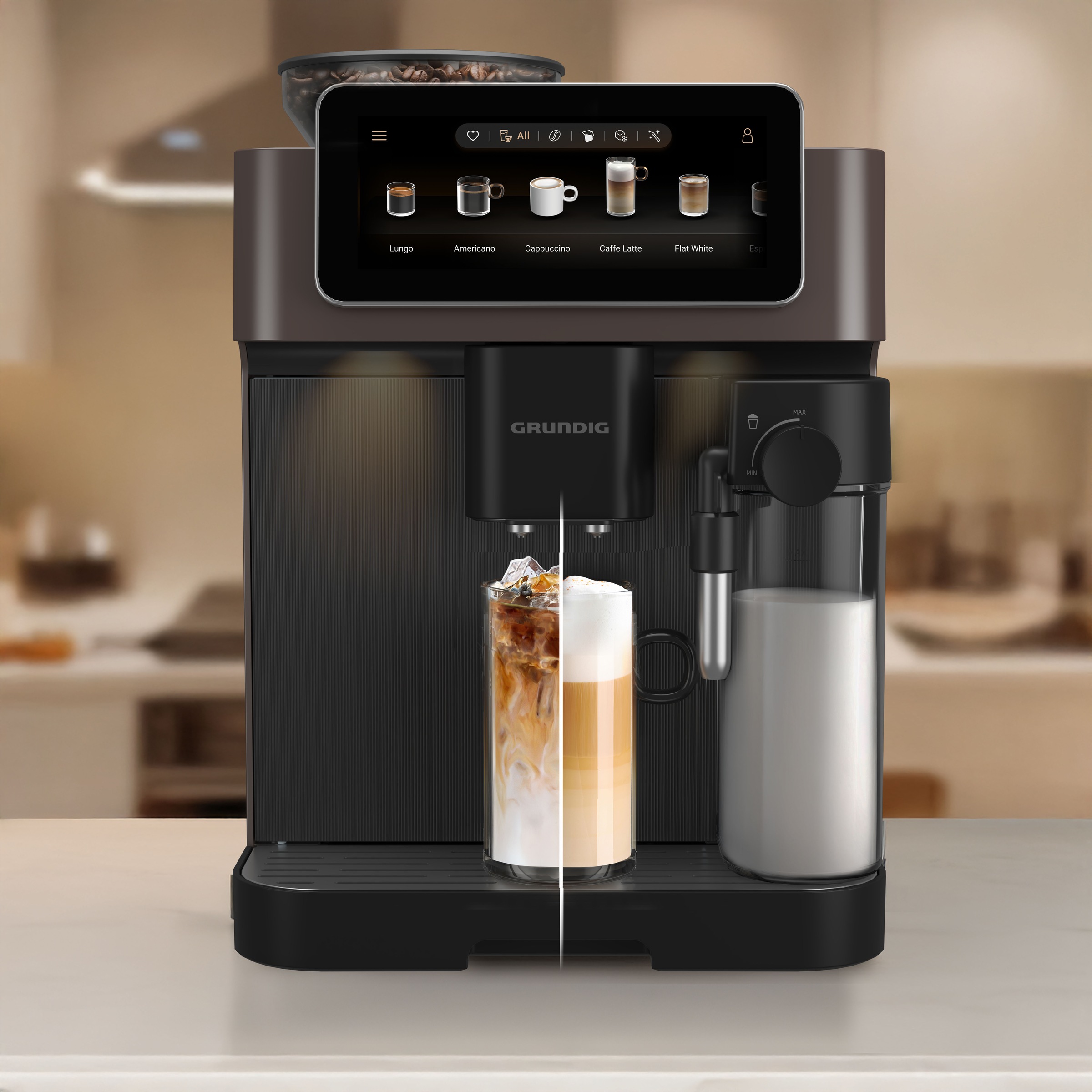 Grundig Kaffeevollautomat »KVA 9230« Premium Kaffeevollautomat mit App, 50+ Getränke & CreamyPro™