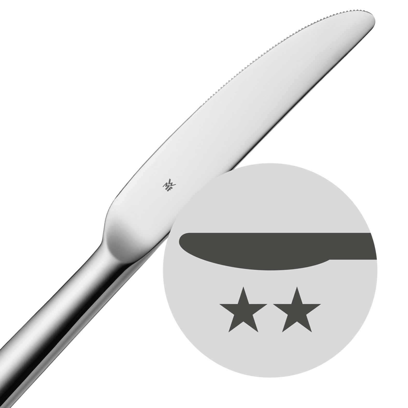WMF Steakbesteck »inklusive Holzkiste, Monobloc, Wellenschliff, auch als Pizzabesteck« spülmaschinengeeignet, formstabil, hygienisch und säurefest