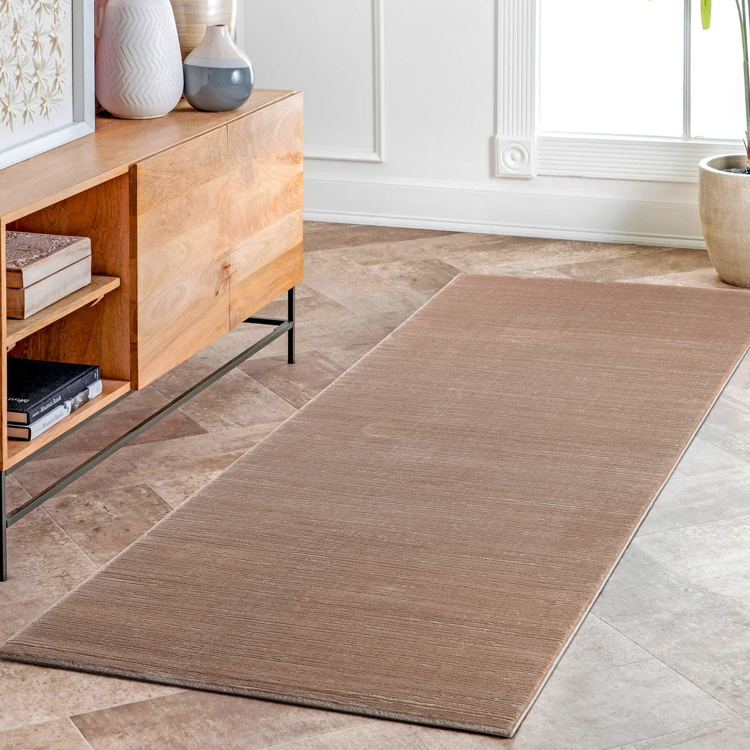 Sehrazat Teppich »LIMA , auch als Läufer und in RUnd« rechteckig 10 mm Höhe Kurzflor, Linienstruktur, leichter Glanz, Wohnzimmer