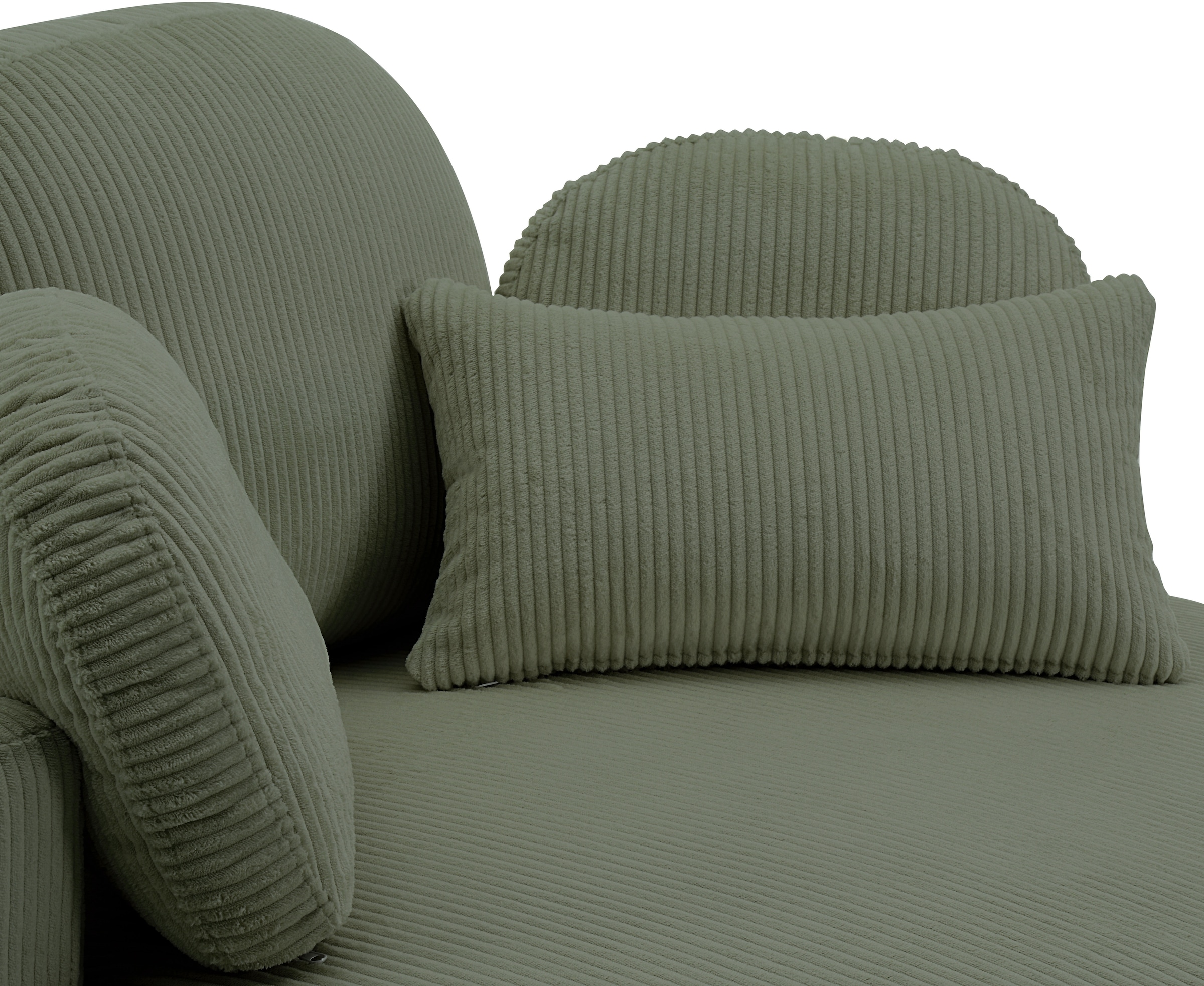 OTTO home Loveseat »Riko Sessel, B: 110 cm, Sitzhöhe: 44 cm« XXL- Sessel, mit Stauraumhocker, Rückenstütze & 4 Zierkissen