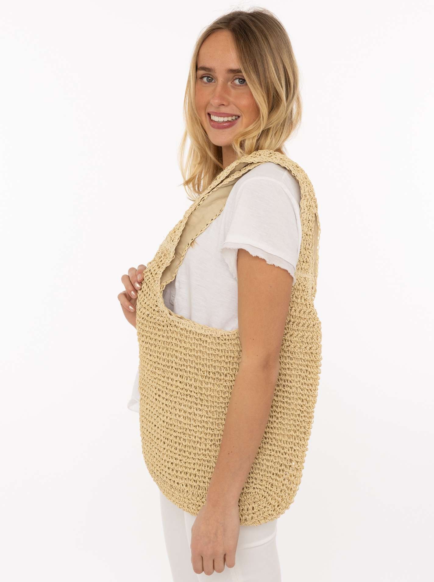 Zwillingsherz Tragetasche »"Shopper"« geflochtenes Material, Schulterhenkel