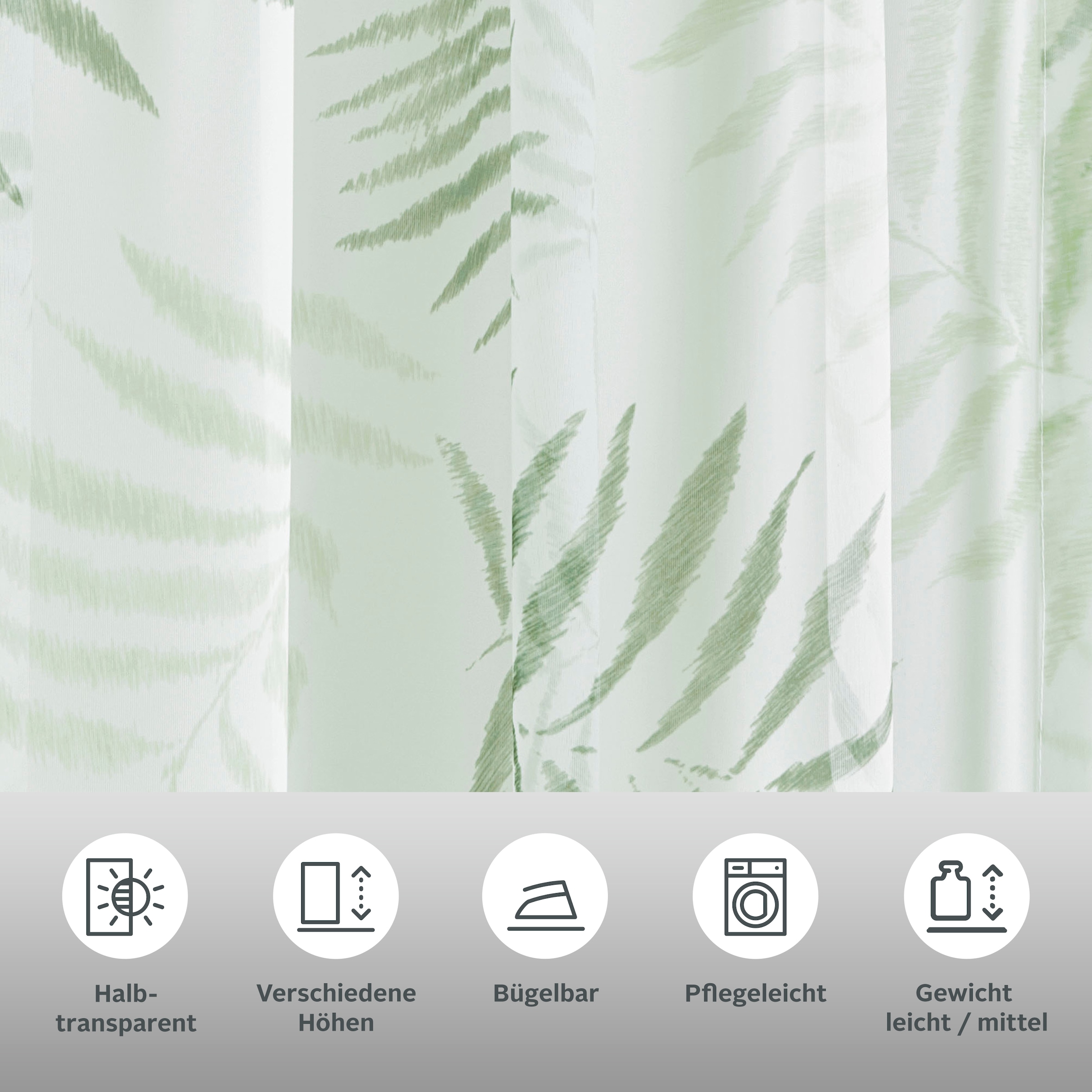 my home Gardine »Paula« Kräuselband 1 Stk. tlg. Halbtransparent, Voile, Polyester