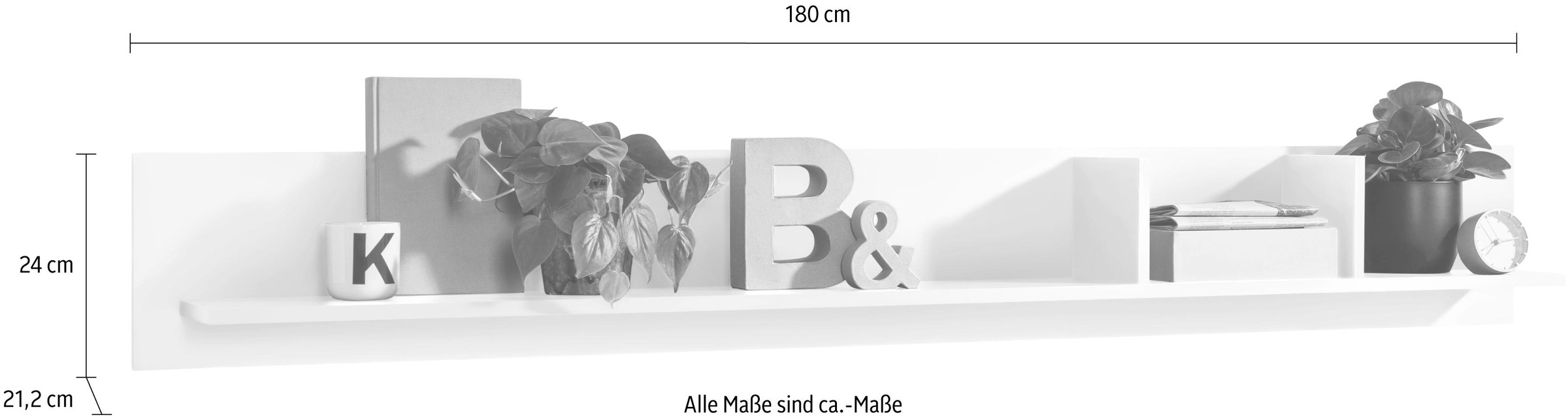 set one by Musterring Wandregal »TACOMA« Typ 42, mit 2 vertikalen Trennwänden, Breite 180 cm