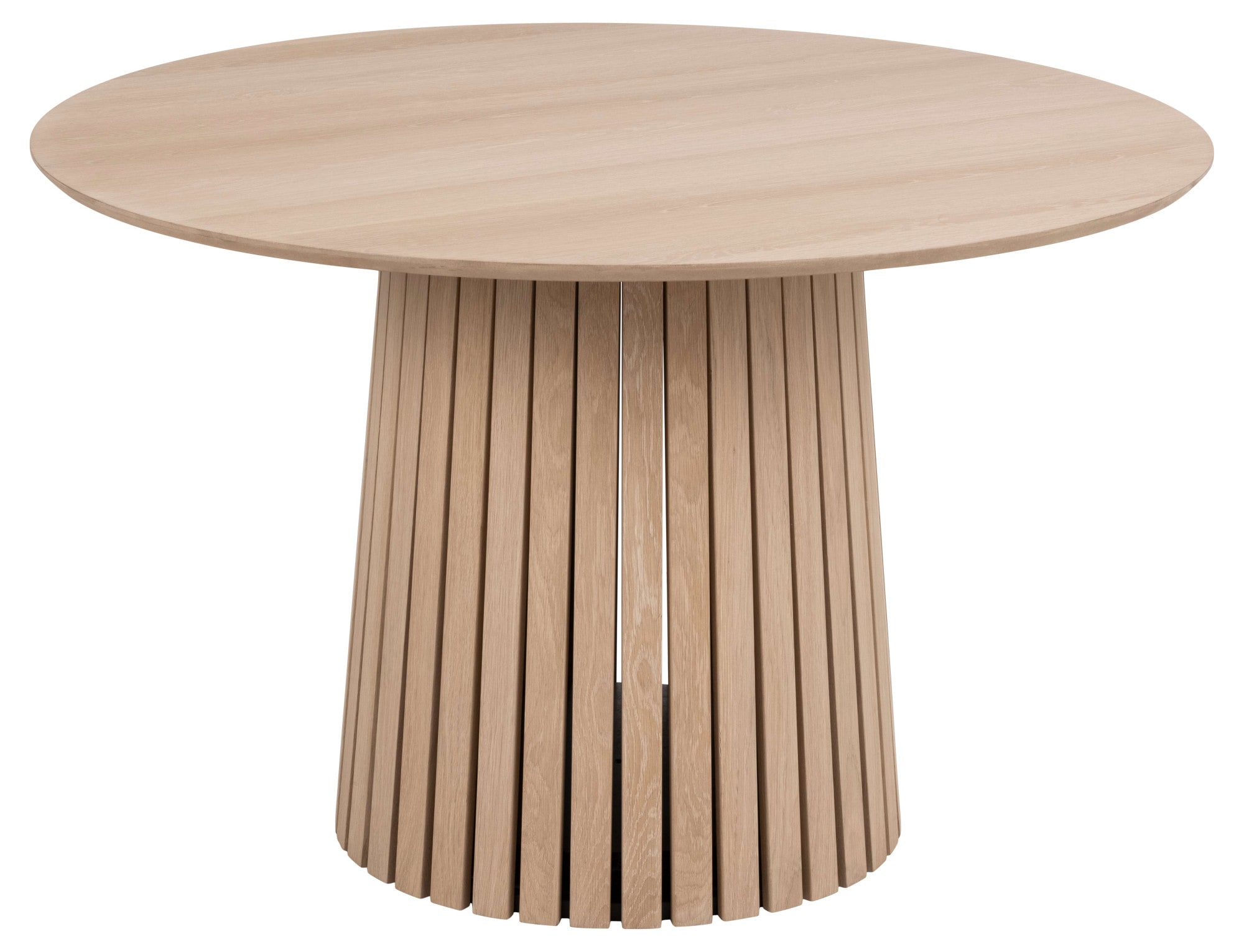 ACTONA GROUP Esstisch »Christo Tisch, Wohnzimmertisch,«, rund, Eichenfurnier, Säulenfuß, Lamellenfront, Ø: 120 cm