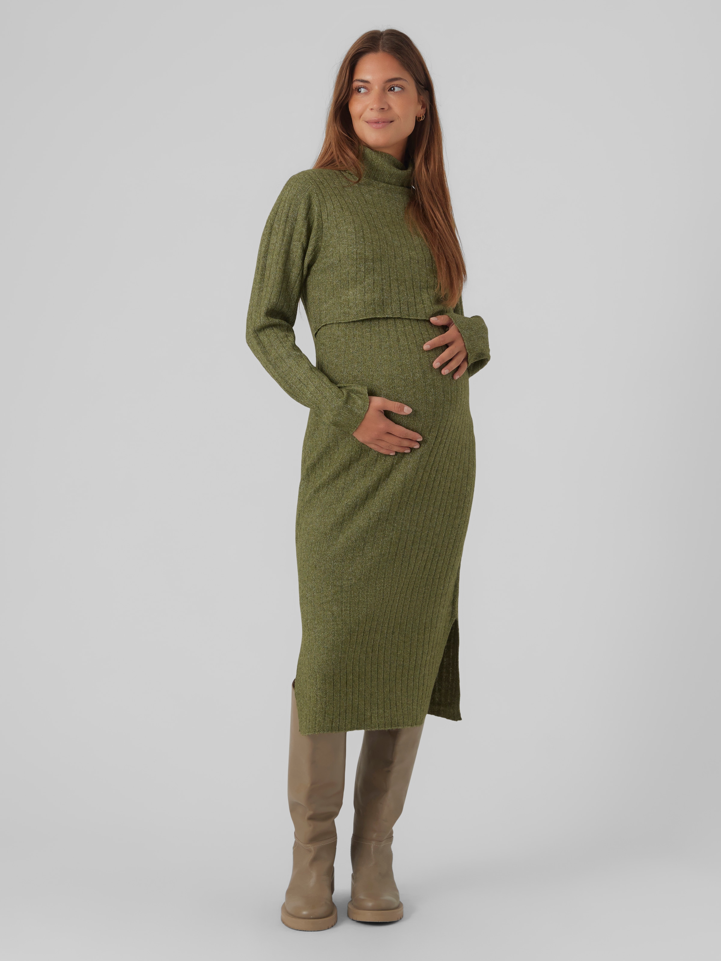 Mamalicious Midikleid »MLSUNIVA JUNE LS KNIT MIDI DRESS 2F NOOS«, Sommerkleid