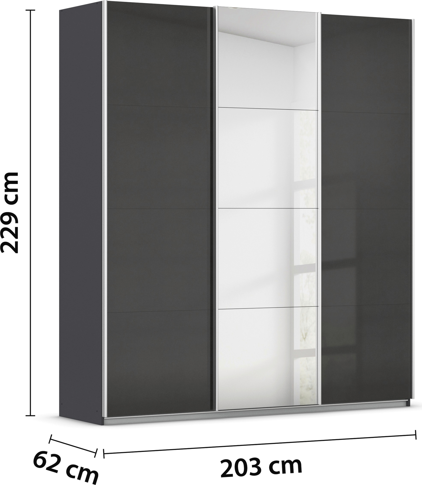 rauch Schwebetürenschrank »Kleiderschrank Schrank Garderobe AGORDO«, Top Innenausstattung, in 4 Breiten und 2 Höhen MADE IN GERMANY