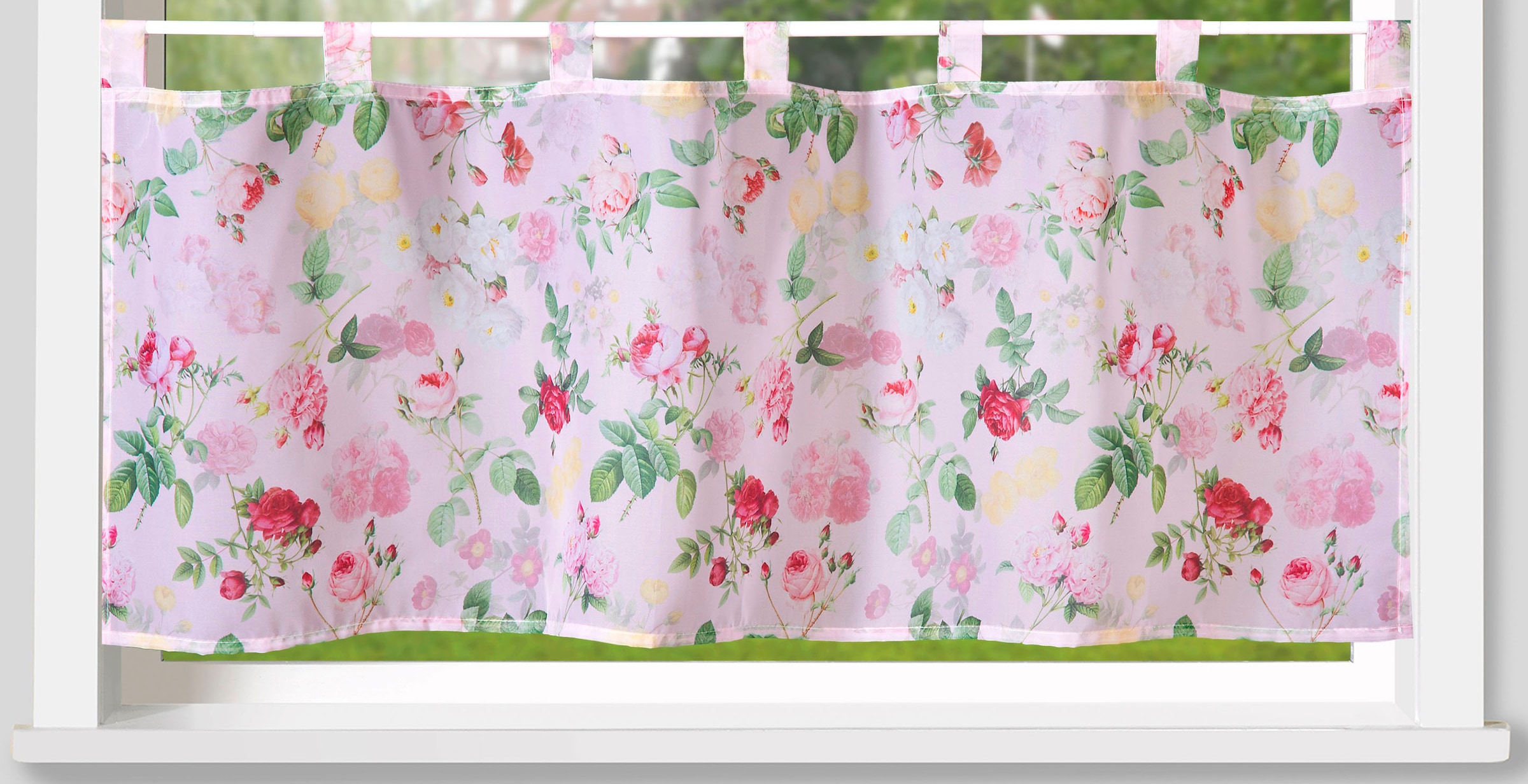 Weckbrodt Scheibengardine »Rosalie«, (1 St.), Bistro, Voile, bedruckt, floral, HxB 45x120cm, Gardine, Store