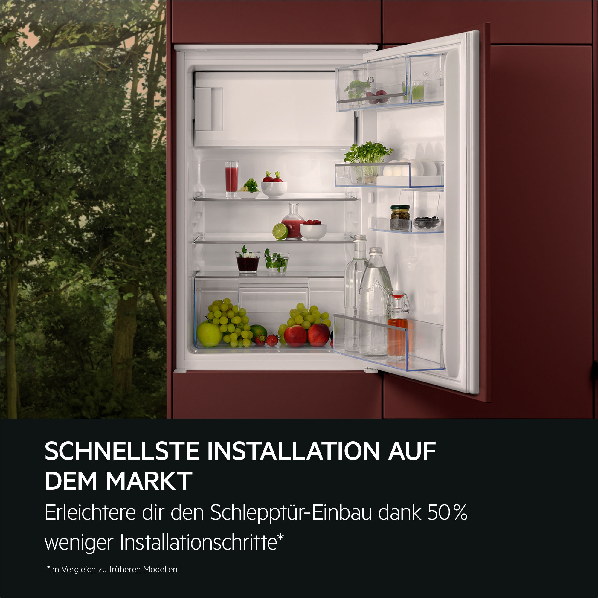 AEG Einbaukühlschrank 5000 »TF50S882DS« 87,3 cm hoch 54,8 cm breit OptiSpace ermöglicht dir eine flexible Nutzung des Kühlraums