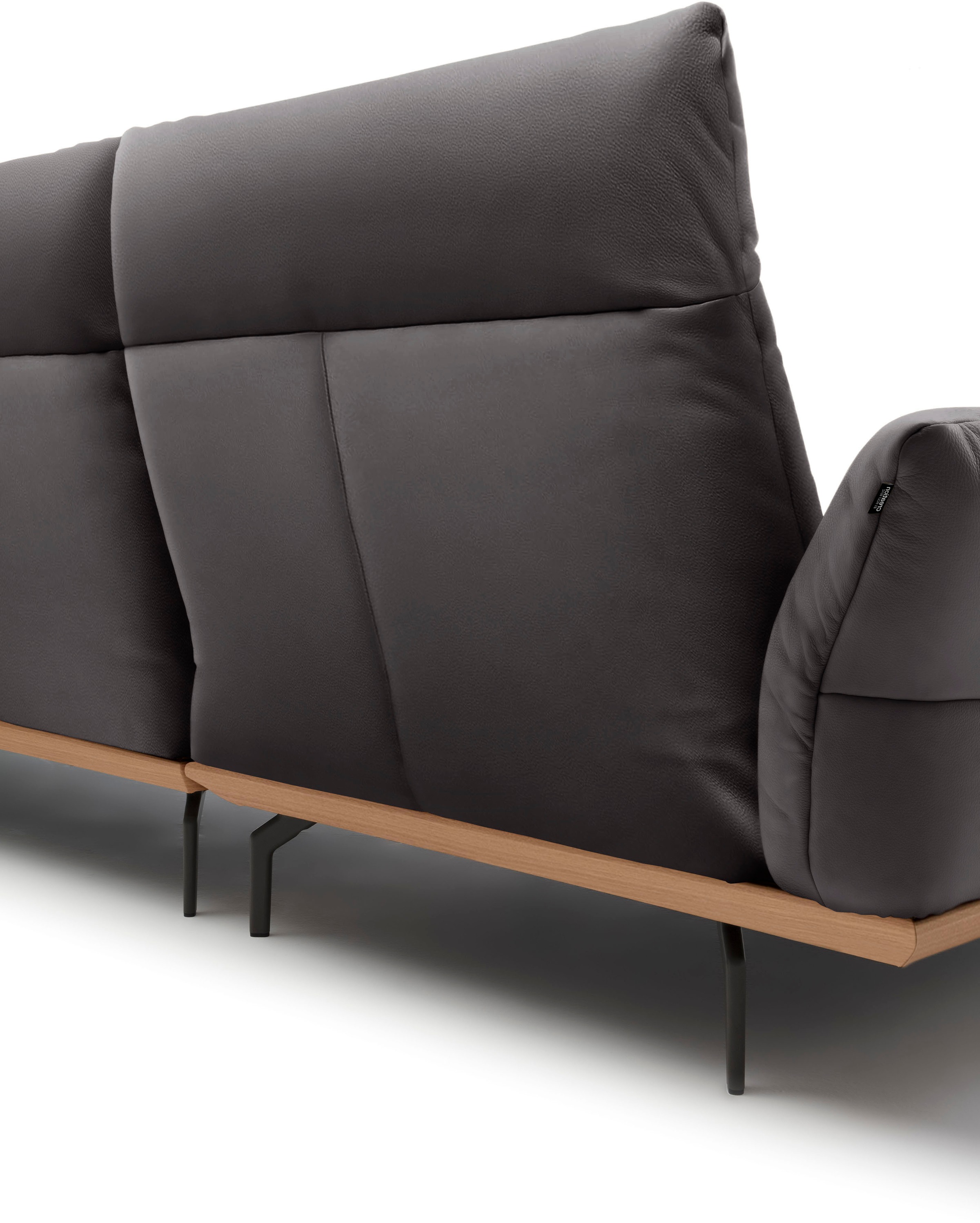 Creation BY ROLF BENZ Ecksofa »CR.460«, Sockel in Eiche, Winkelfüße in Umbragrau, Breite 318 cm