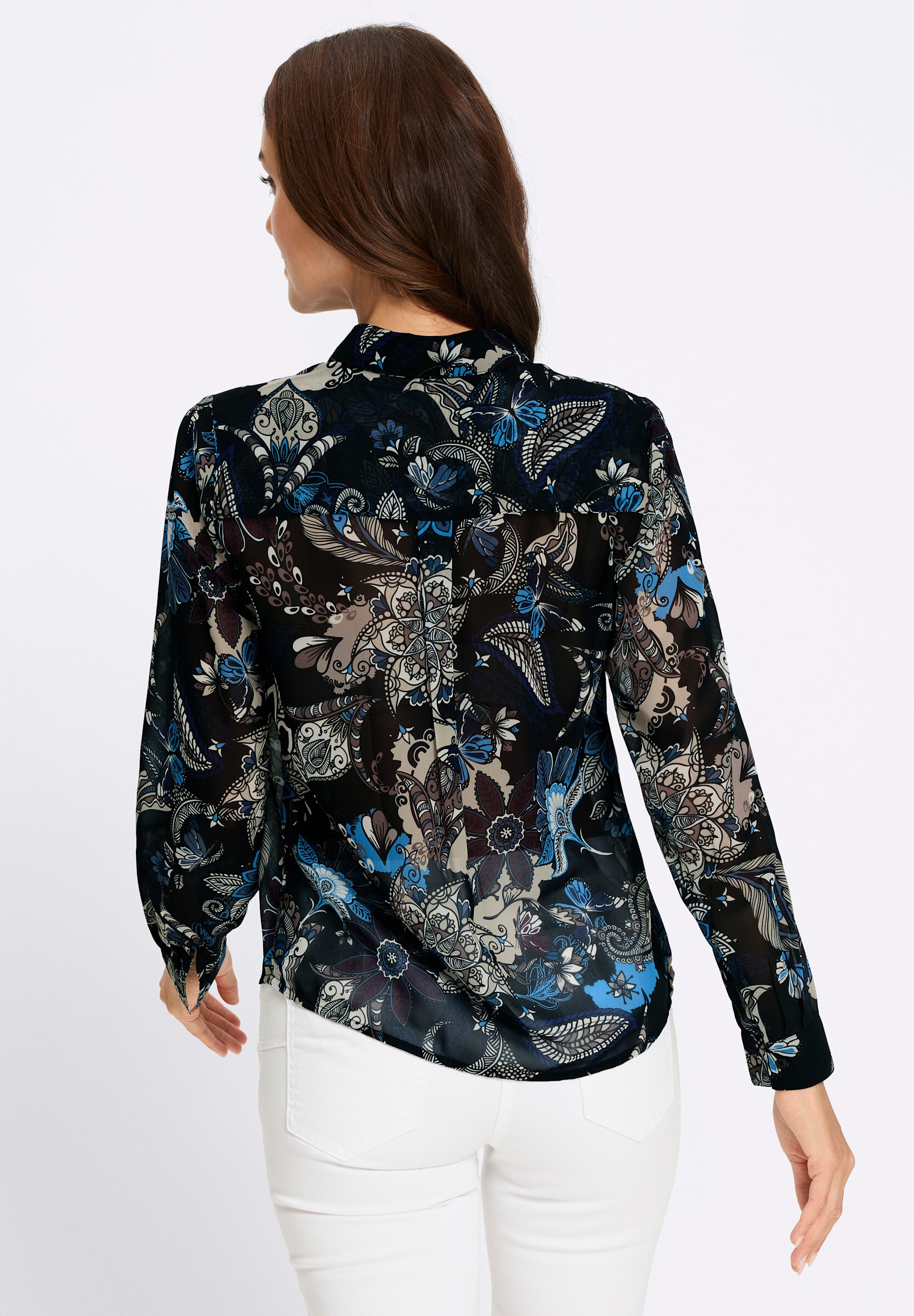 heine Hemdbluse »Druckbluse Georgettebluse mit dekorativem Druckmuster«
