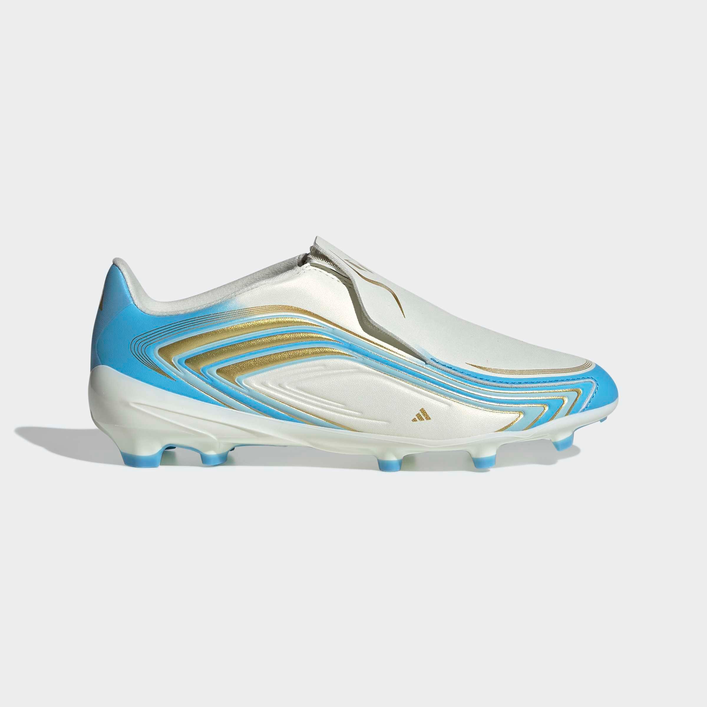 adidas Performance Fußballschuh »F50 MESSI LEAGUE KIDS , FESTE BÖDEN, OHNE SCHNÜRSENKEL«  Außensohle für Rasen und feste Böden, für Jugendliche & Kinder