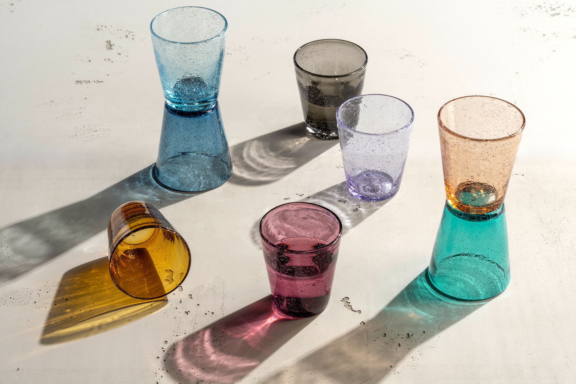LEONARDO Gläser-Set »Trinkglas BURANO, 330 ml, 4er-Set« aus mundgeblasenem Schaumglas