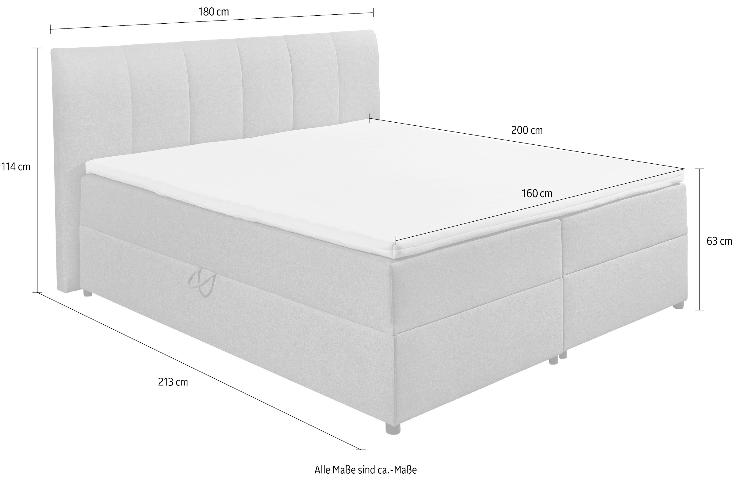 ED EXCITING DESIGN Boxbett »"Granada" OTTOs Choice, Topseller inkl. Bettkasten und Topper«, erhältlich in den Größen 120x200cm & 180x200cm
