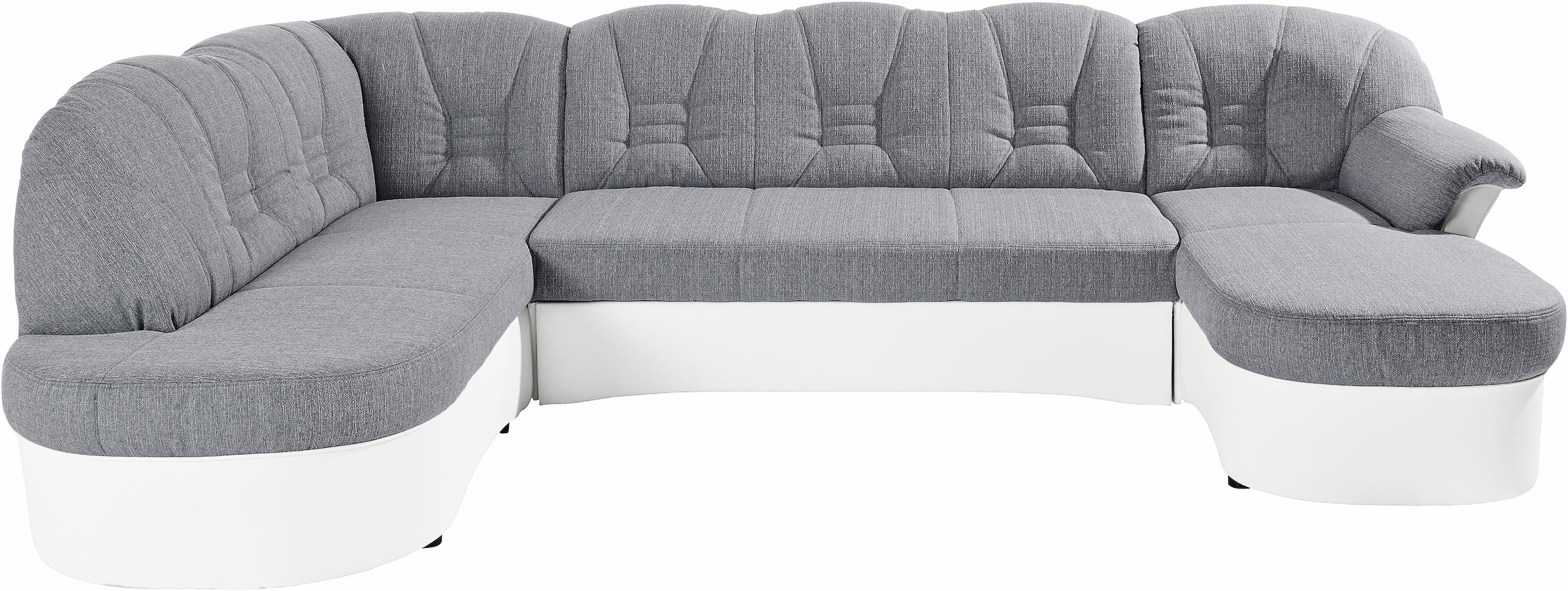 DOMO collection Wohnlandschaft »Elva, zeitlose Formensprache, elegante Rückensteppung, U-Form«, wahlweise mit Bettfunktion und Federkern