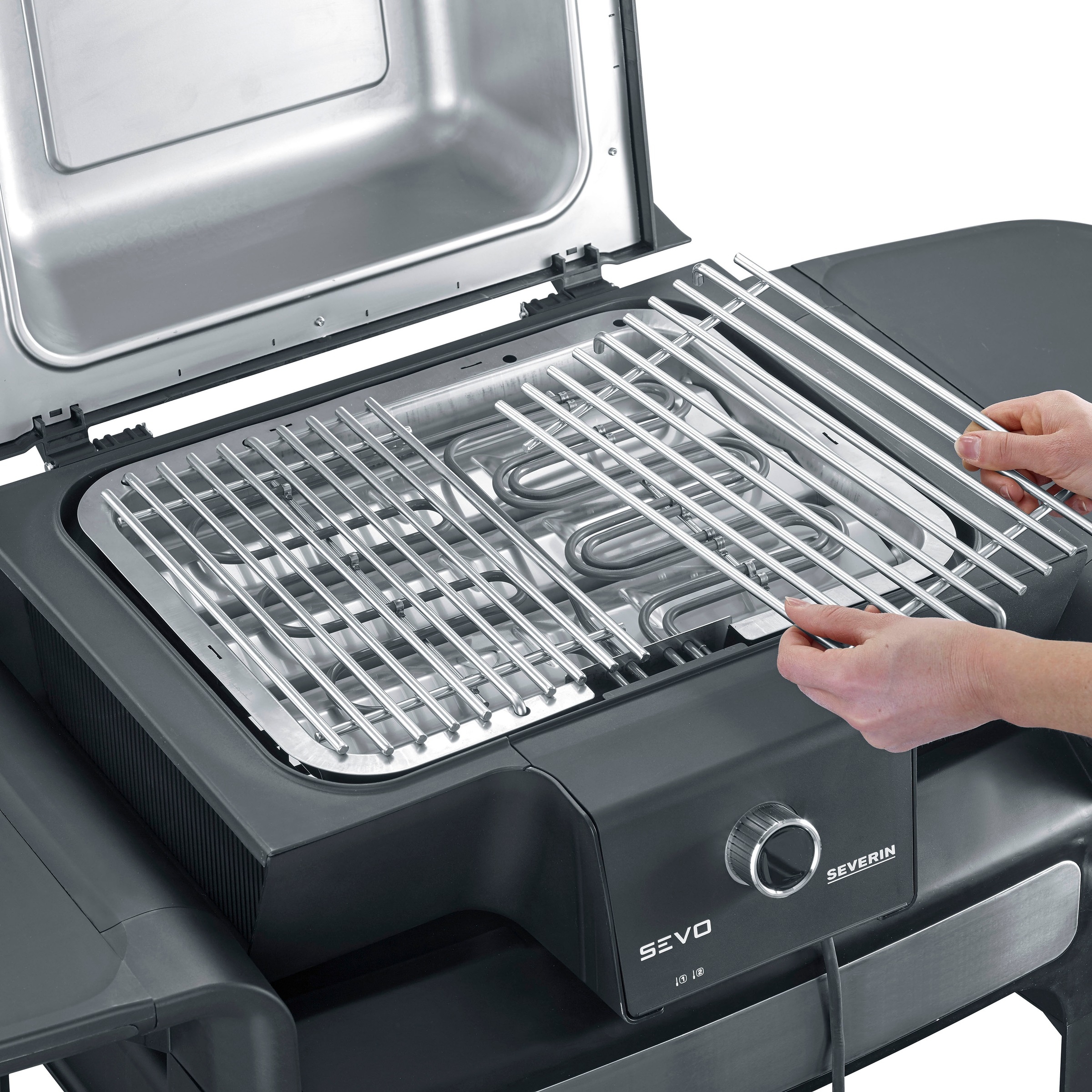 Severin Elektro-Standgrill »SEVO GTS PG 8107«, 3000 W, schneller Start, SAFE TOUCH-Oberfläche, auch als Tischgrill nutzbar