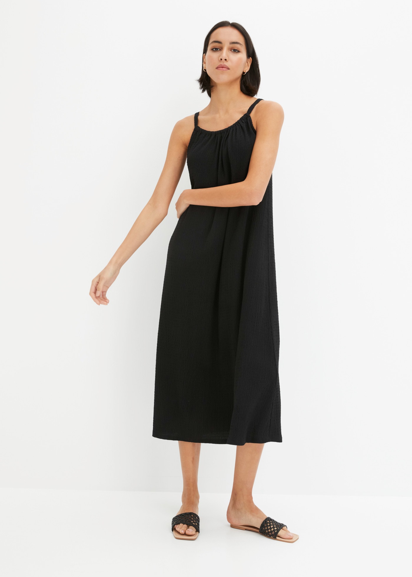 bonprix Jerseykleid lässige Passform, ohne Ärmel, Trägerkleid-Design