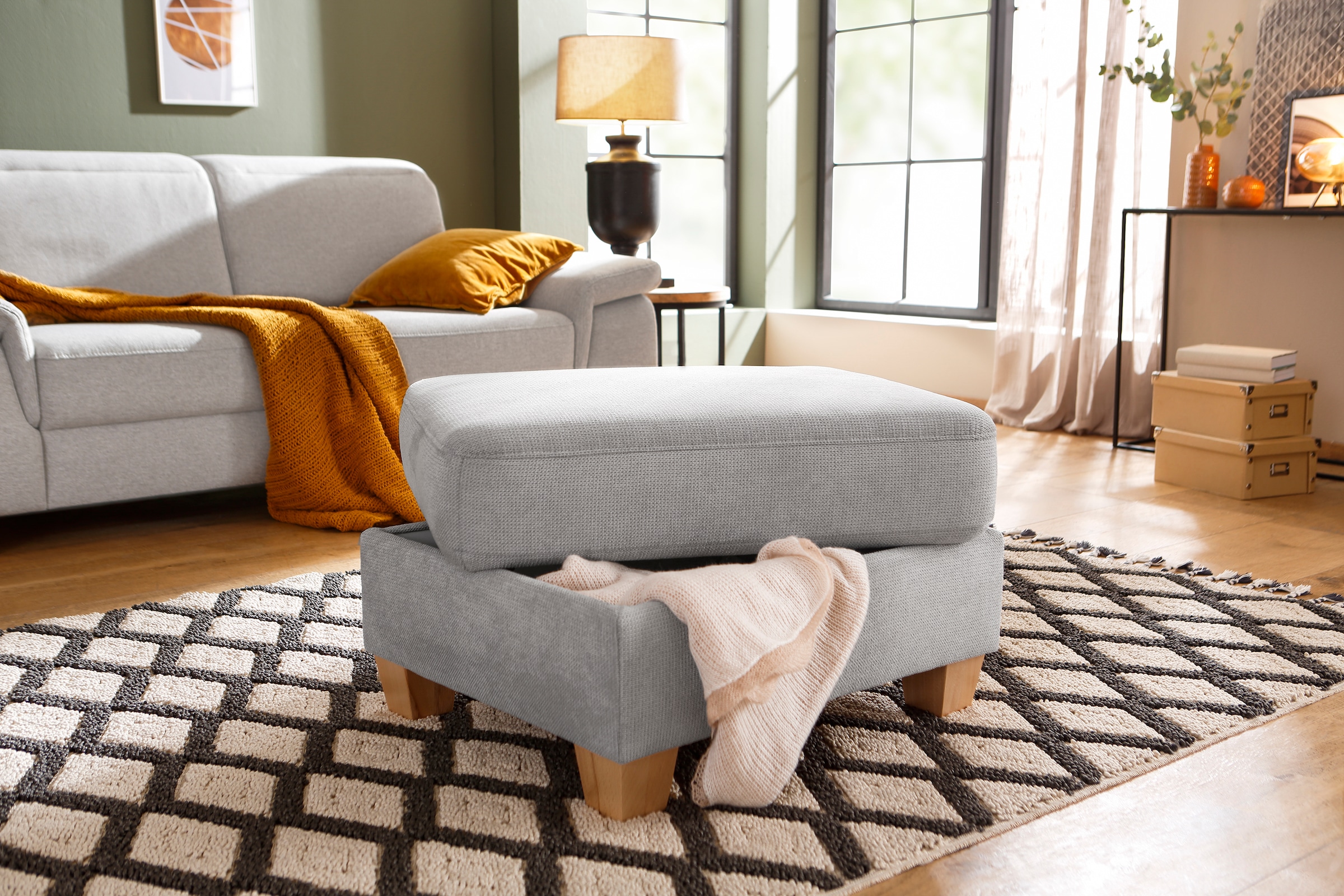 Home affaire Polsterhocker »Dalia« mit Stauraum, Federkern-Polsterung passend zur "Dalia"-Serie