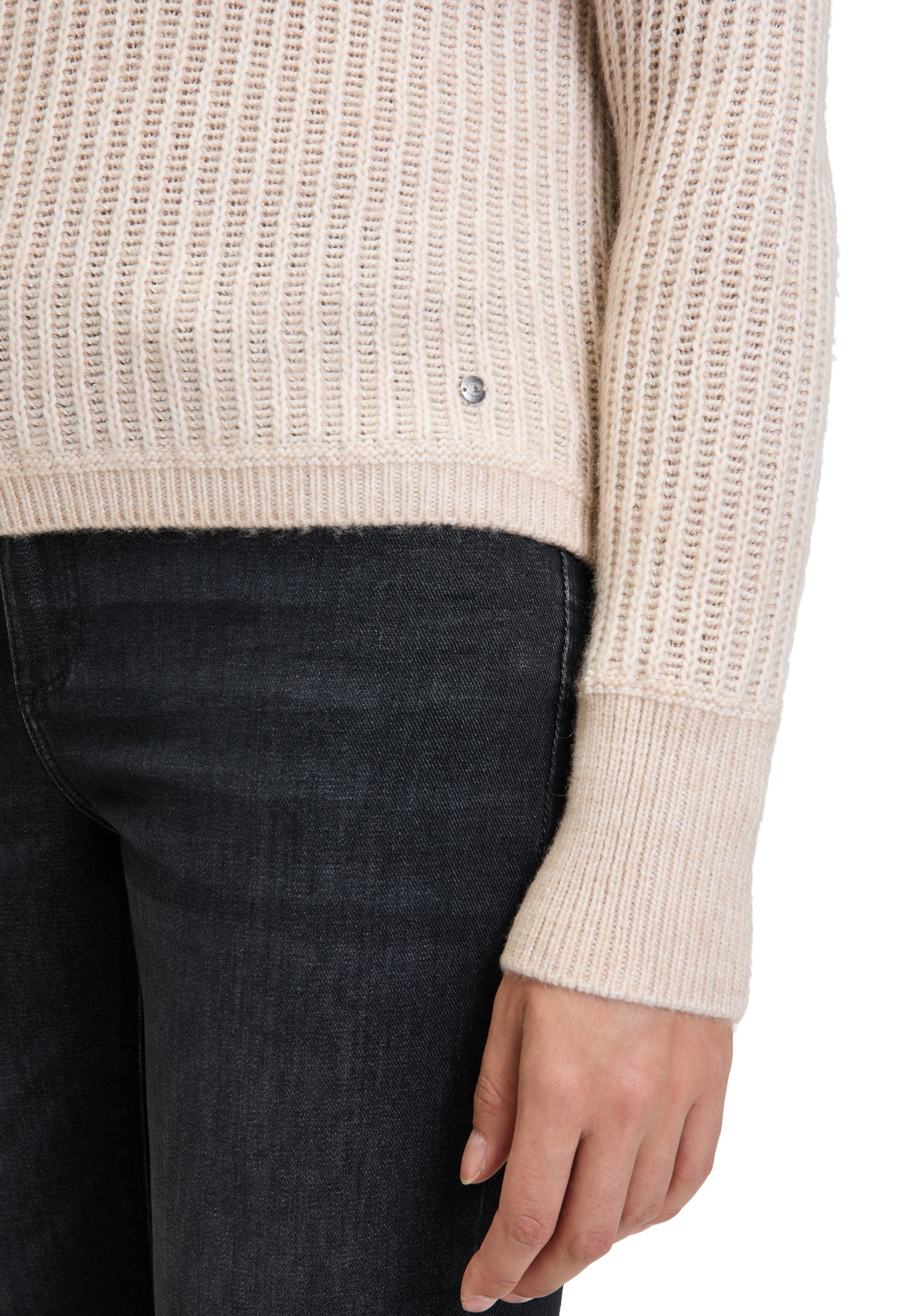 Betty&Co Rundhalspullover »Grobstrick-Pullover mit Lurexfaden«