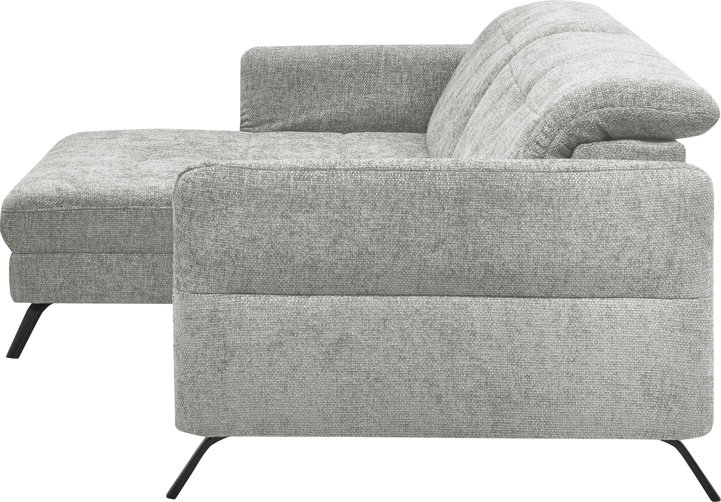 set one by Musterring Ecksofa »SO 4400 V«, wahlweise mit motorischer Bettfunktion & Kopfverstellung, Fuß schwarz